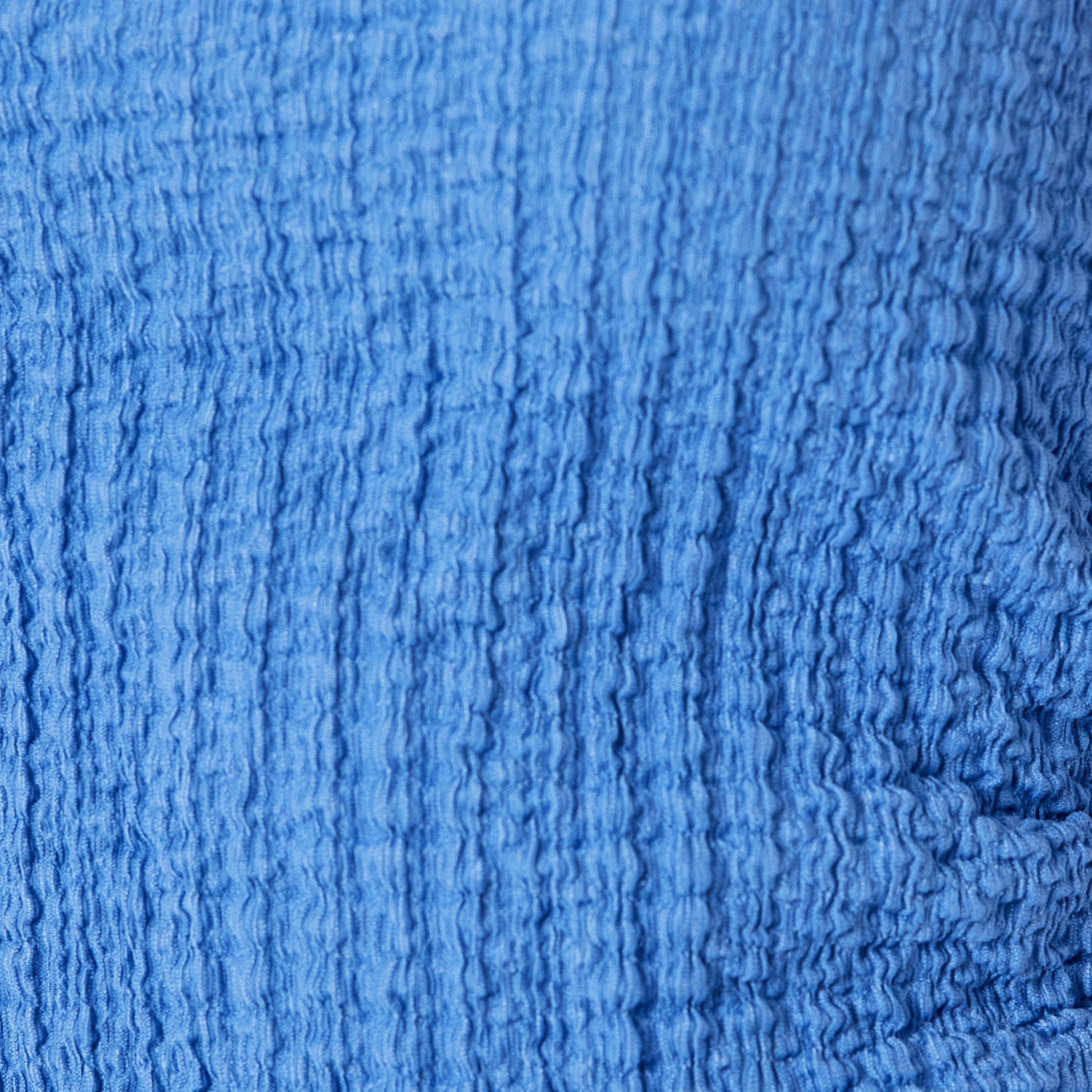 Koton Blue Crinkled Round Neck Sleeveless Women's Top-women-clothing-shirtsandblouses-blouses-image-5