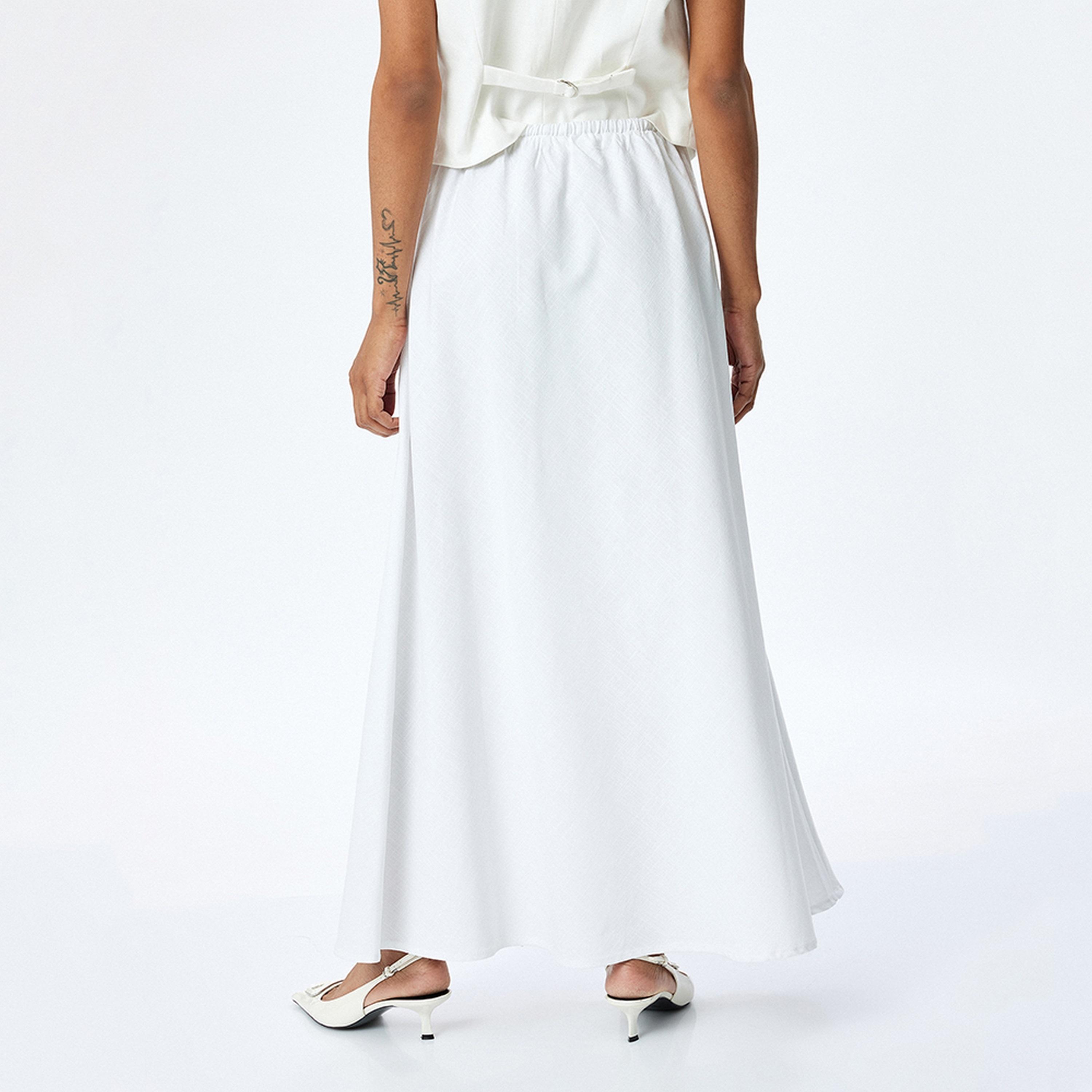 KOTON A-Line Women's Drawstring Maxi  Skirt-women-clothing-bottoms-skirts-image-3