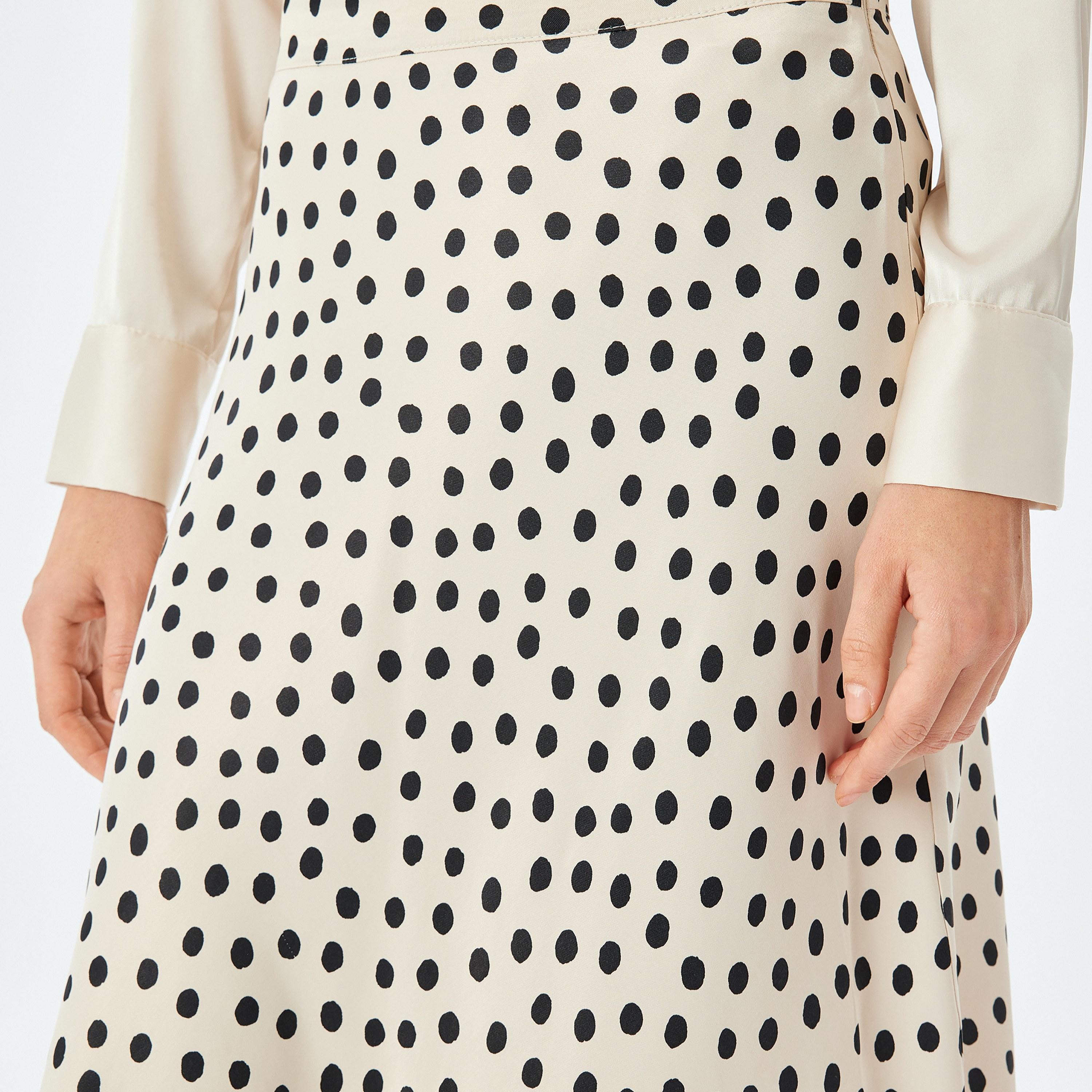 Koton Polka Dot Concealed Zip Women's Midi Skirt-women-clothing-bottoms-skirts-image-4