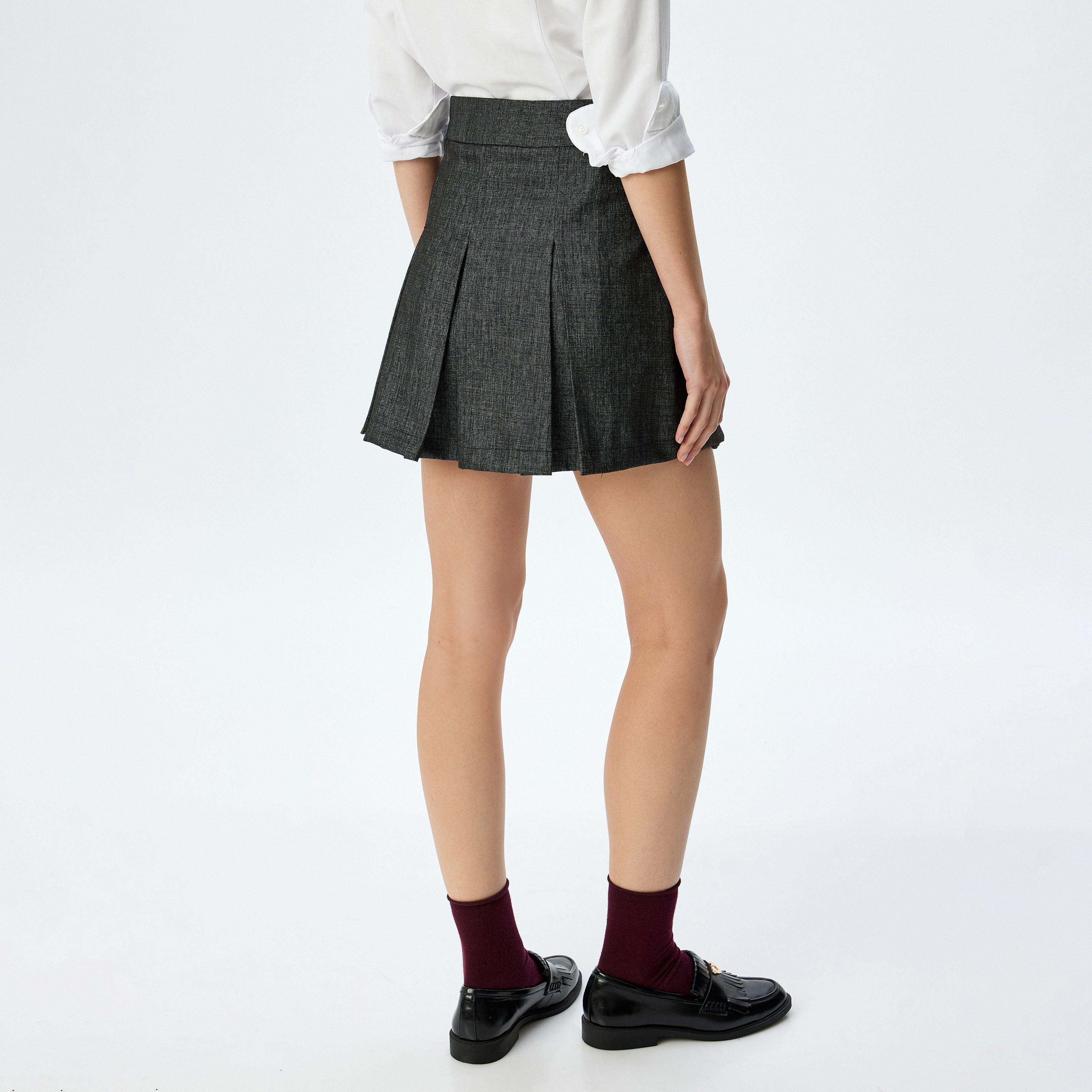 Koton Black Pleated Concealed Zip Women's Mini Skirt-women-clothing-bottoms-skirts-image-3