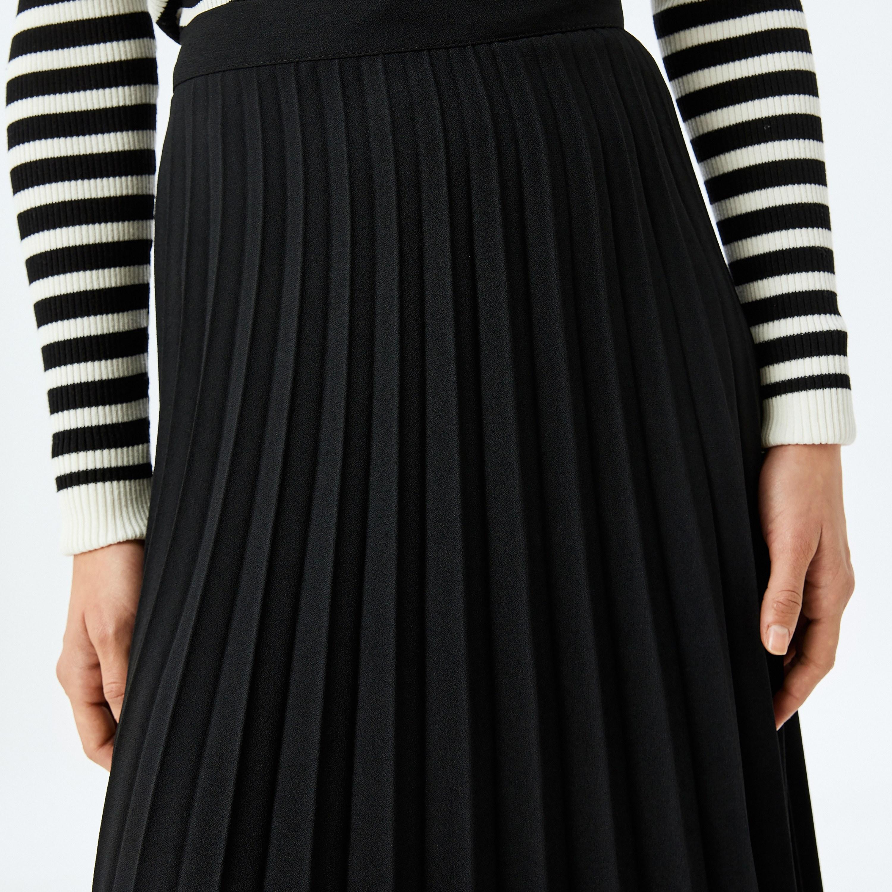 Koton Pleated Concealed Zip Women's Midi Skirt-women-clothing-bottoms-skirts-image-4
