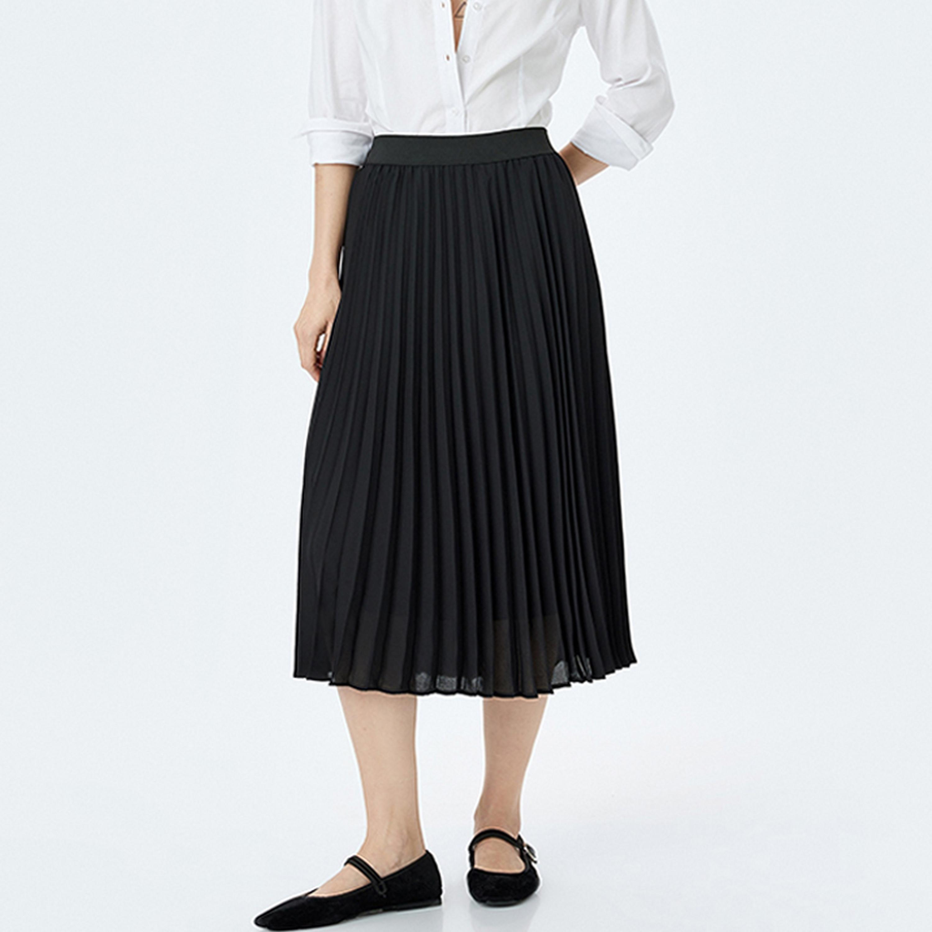 KOTON Pleated A-Line Women's Midi Skirt-women-clothing-bottoms-skirts-image-1