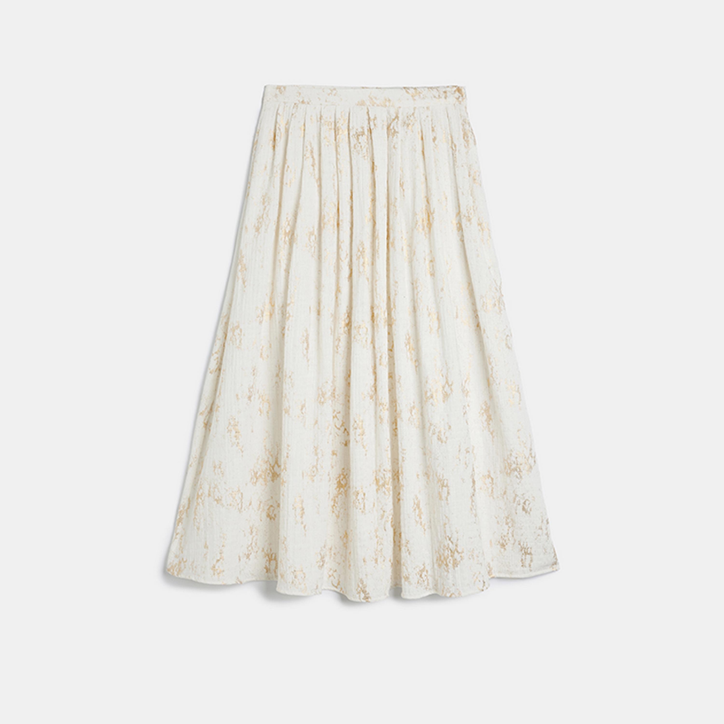 KOTON Metallic Pleated A-Line Women's Midi Skirt-women-clothing-bottoms-skirts-image-5