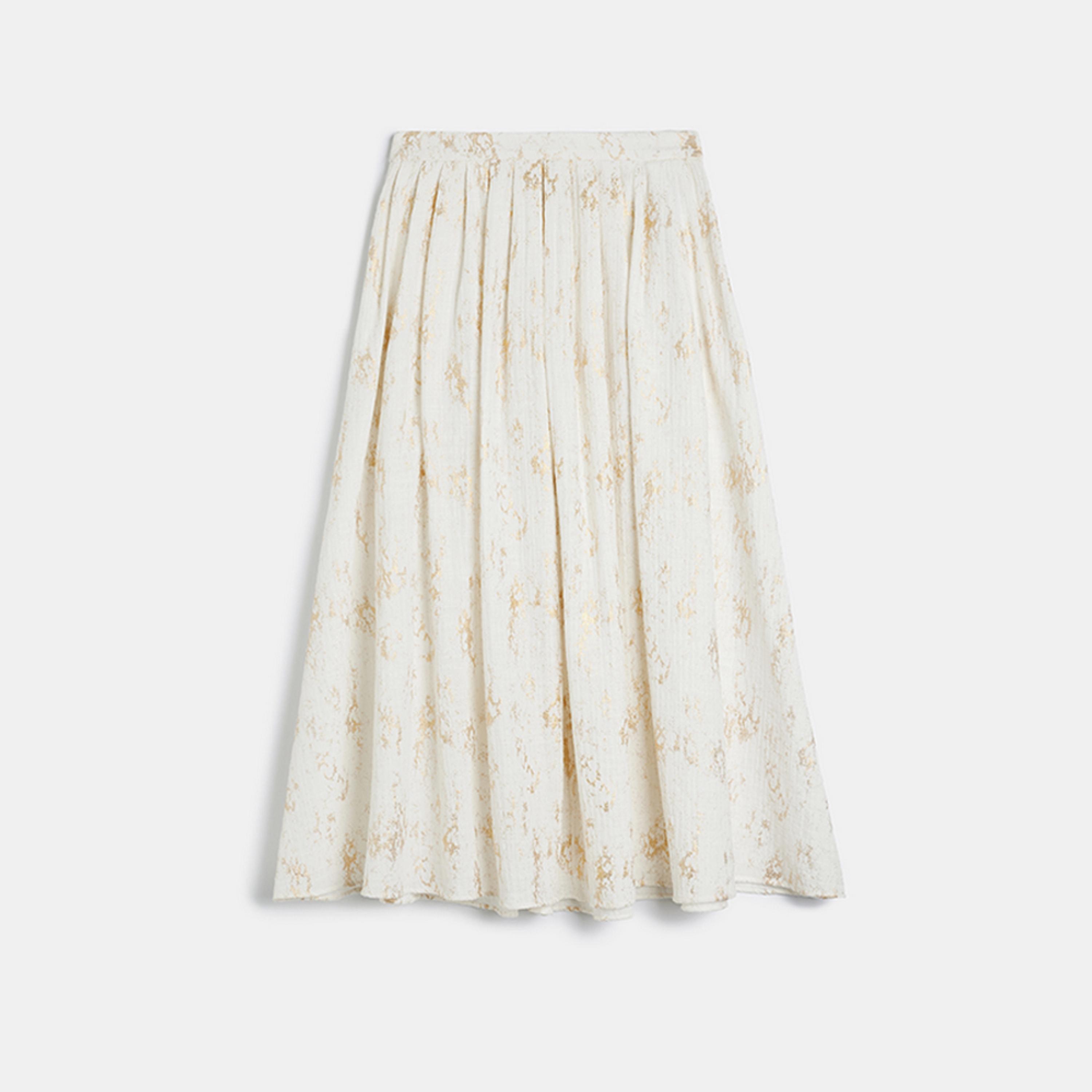 KOTON Metallic Pleated A-Line Women's Midi Skirt-women-clothing-bottoms-skirts-image-6