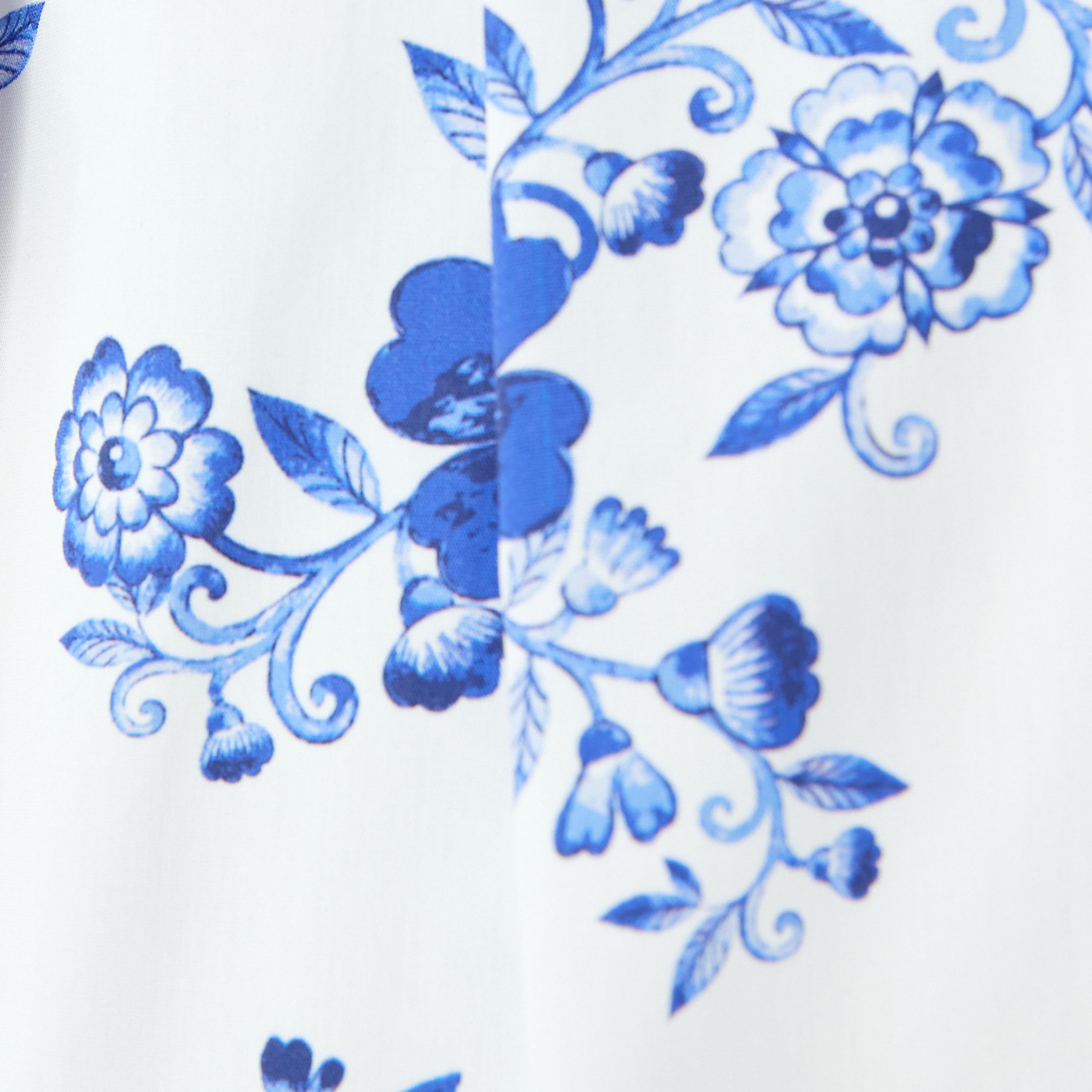 Koton Blue Floral Print Elasticated Waist Women's Midi Skirt-women-clothing-bottoms-skirts-image-5