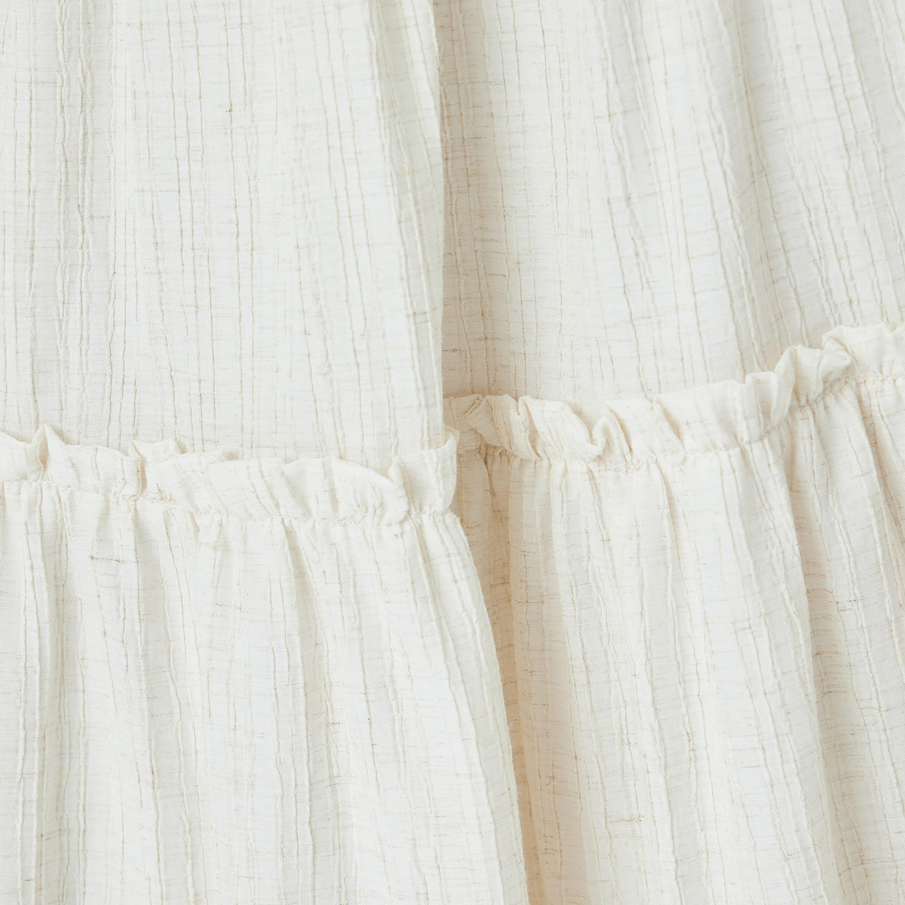 Koton White Textured Elasticated Waist Women's Midi Skirt-women-clothing-bottoms-skirts-image-5