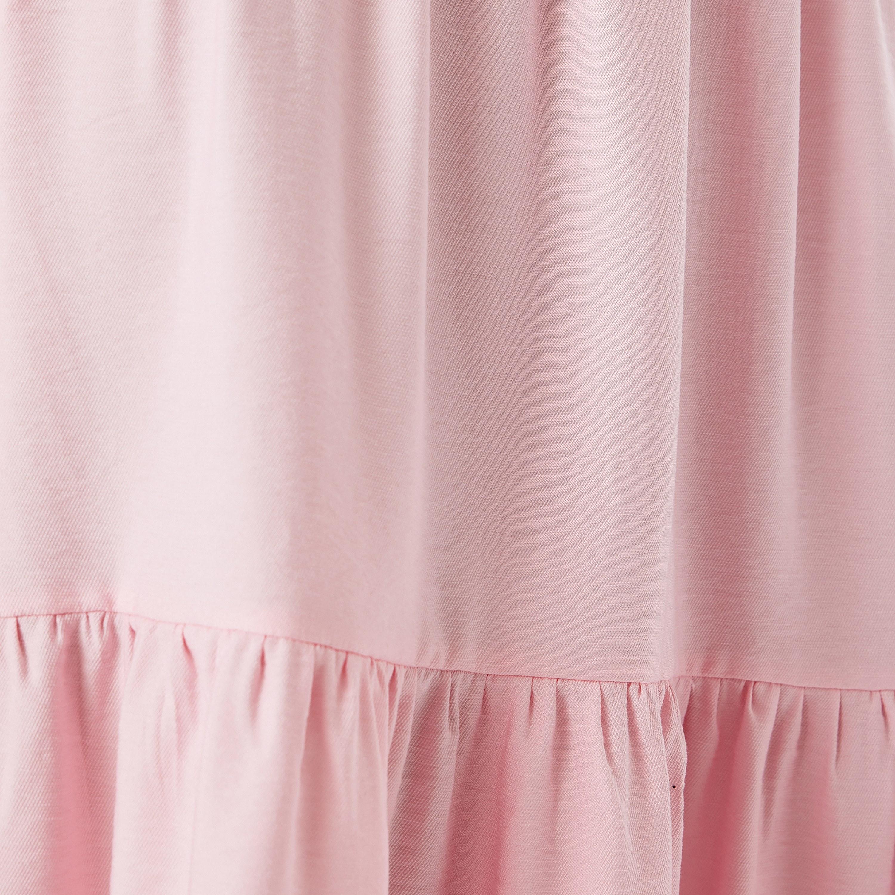Koton Pink Plain Drawstring Women's Maxi Skirt-women-clothing-bottoms-skirts-image-5