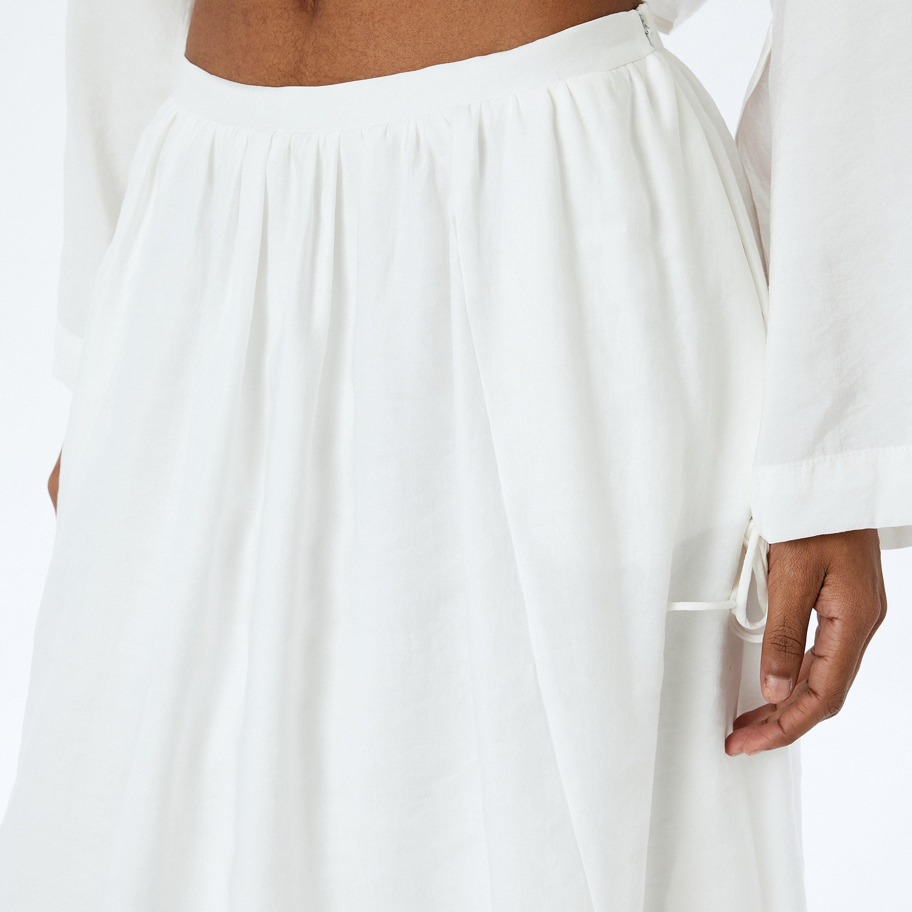KOTON Gathered A-Line Women's Midi Skirt-women-clothing-bottoms-skirts-image-5