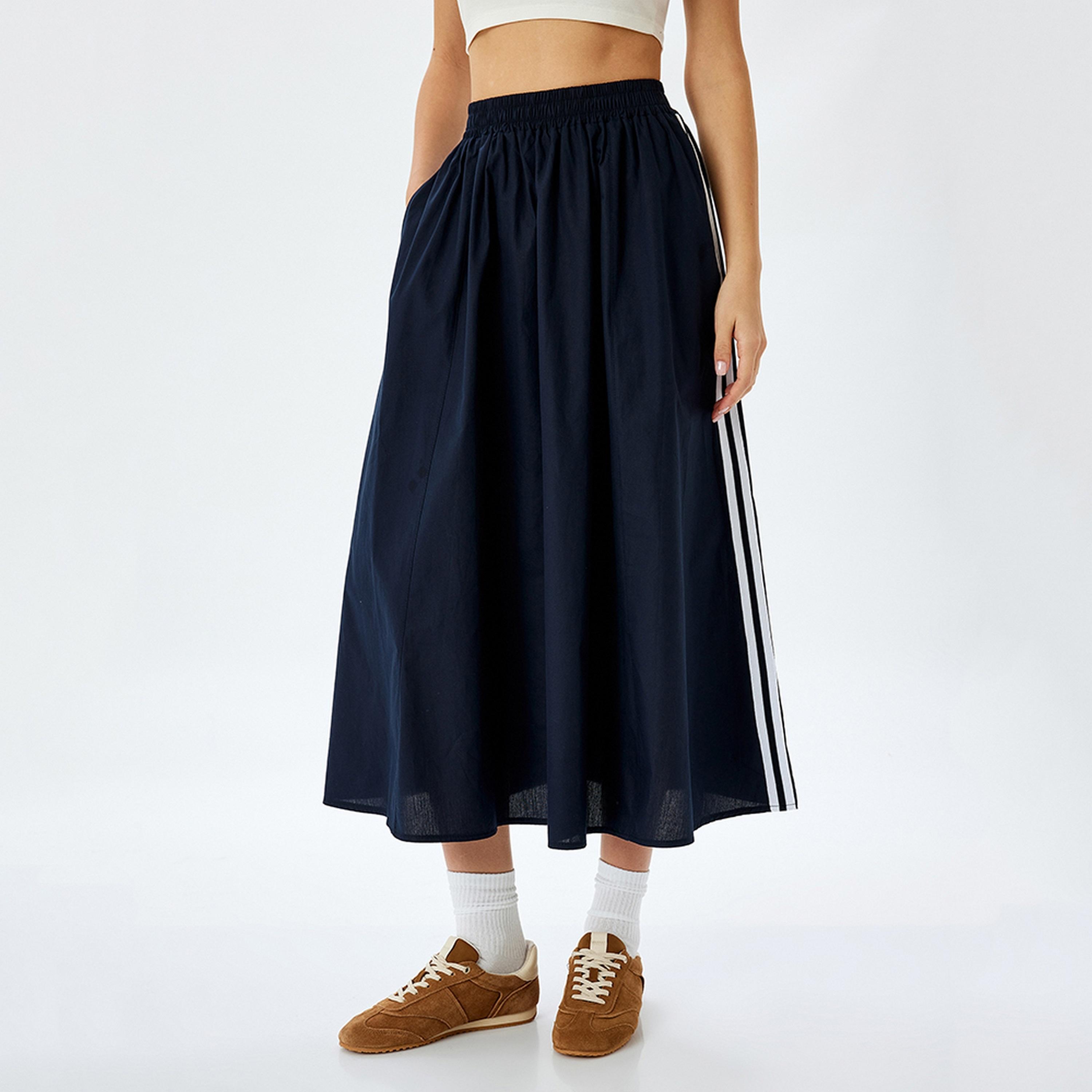 KOTON Gathered A-Line Women's Midi Skirt-women-clothing-bottoms-skirts-image-1