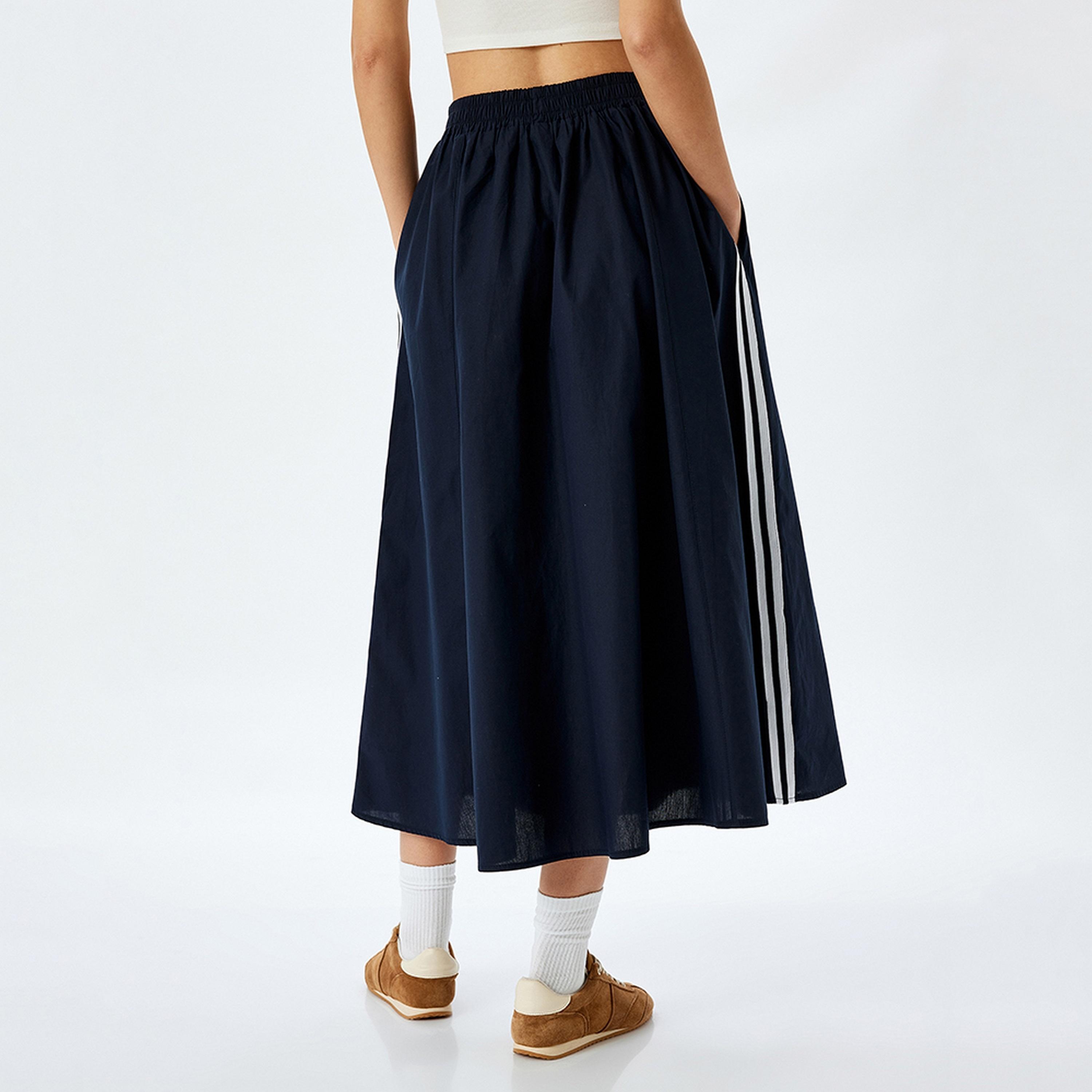 KOTON Gathered A-Line Women's Midi Skirt-women-clothing-bottoms-skirts-image-3