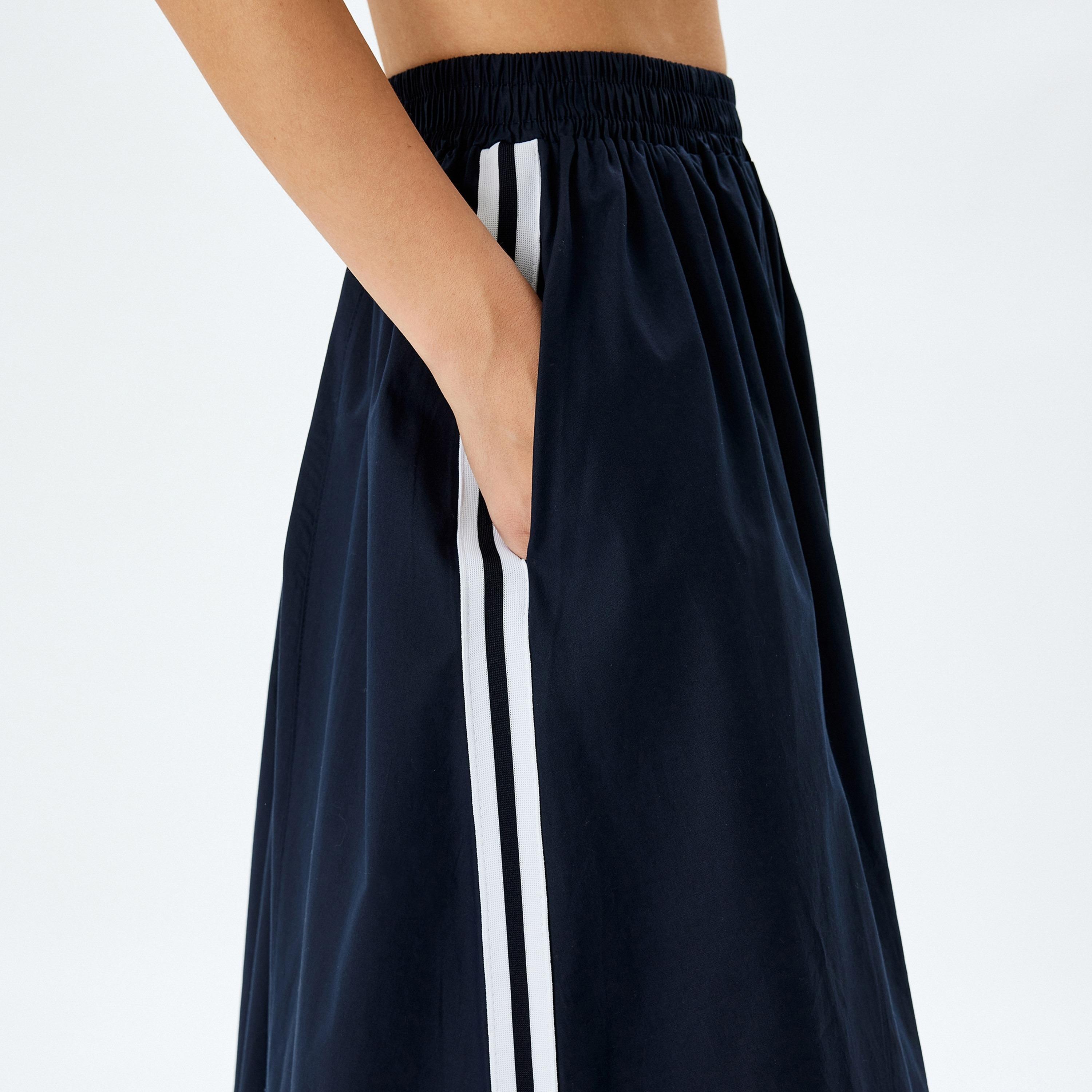 KOTON Gathered A-Line Women's Midi Skirt-women-clothing-bottoms-skirts-image-5