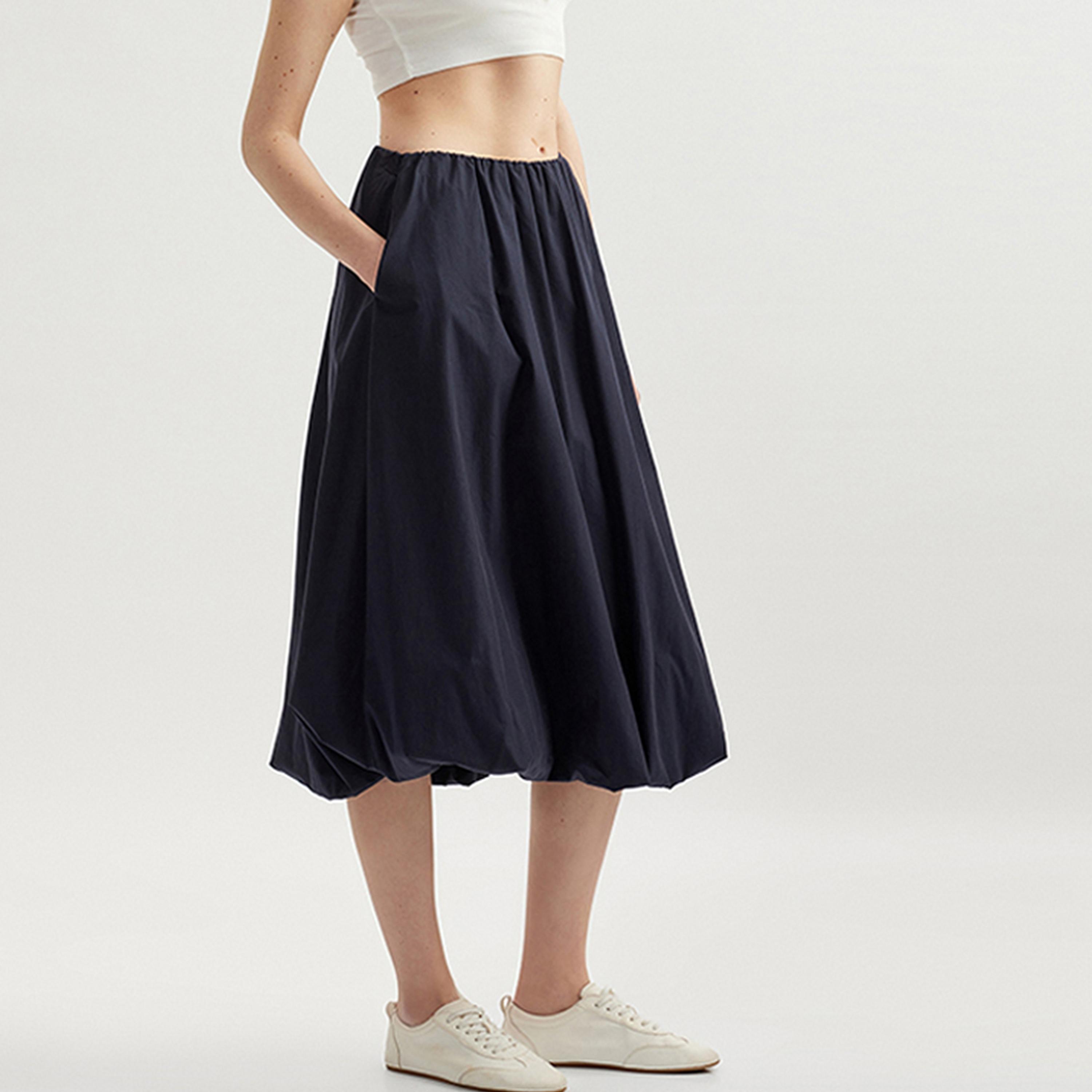 KOTON A-Line Women's Midi Bubble Hem Skirt-women-clothing-bottoms-skirts-image-1
