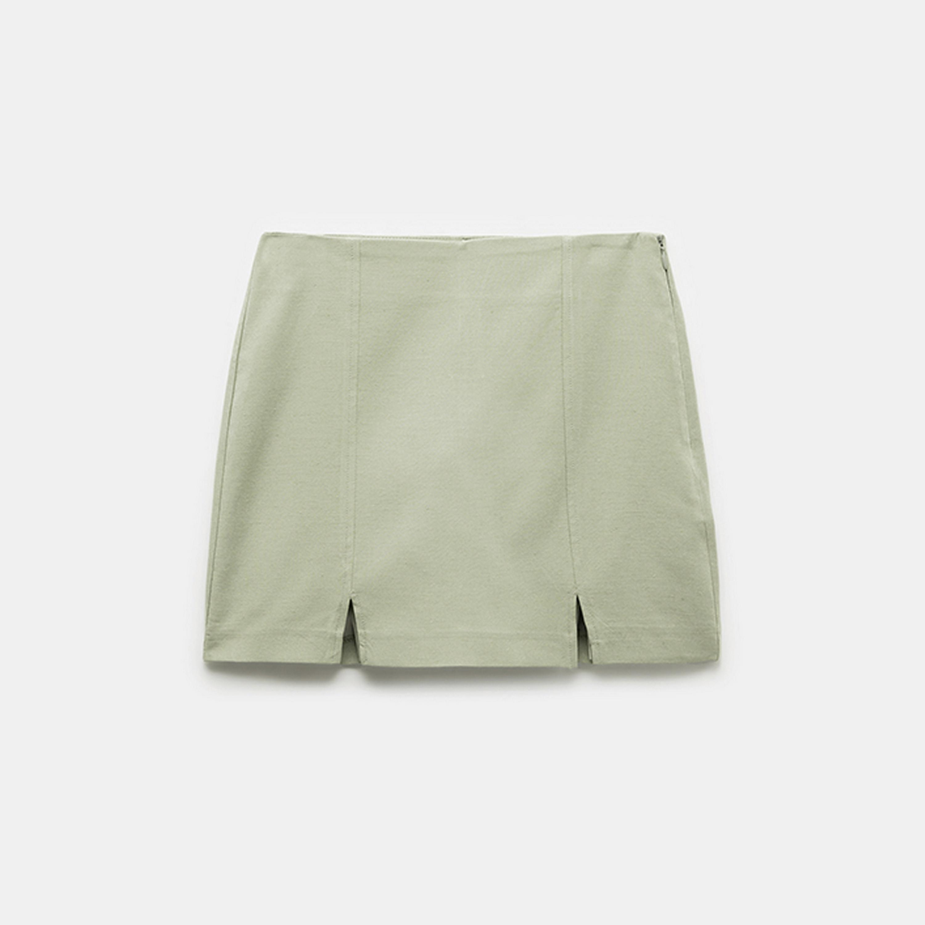 شورت تنورة نسائي قصير بسحاب مخفي للإغلاق من كوتون.-women-clothing-bottoms-skirts-image-4