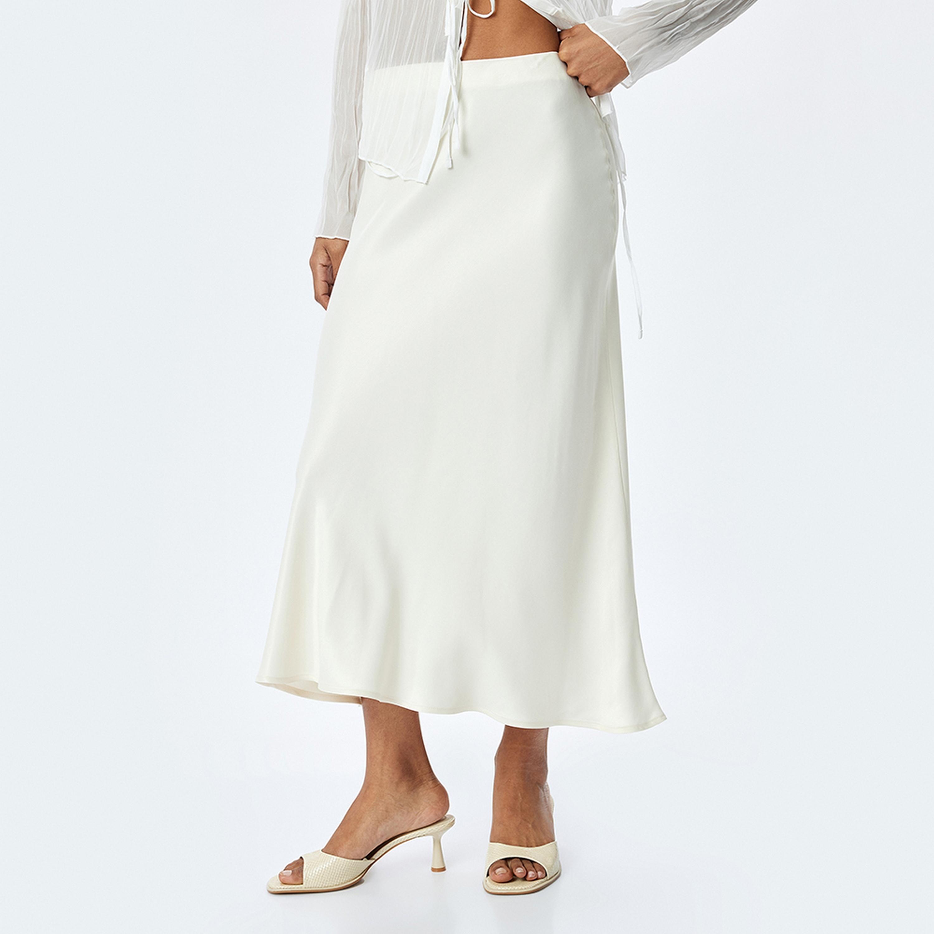 KOTON A-Line Women's Zipped Midi  Skirt-women-clothing-bottoms-skirts-image-1