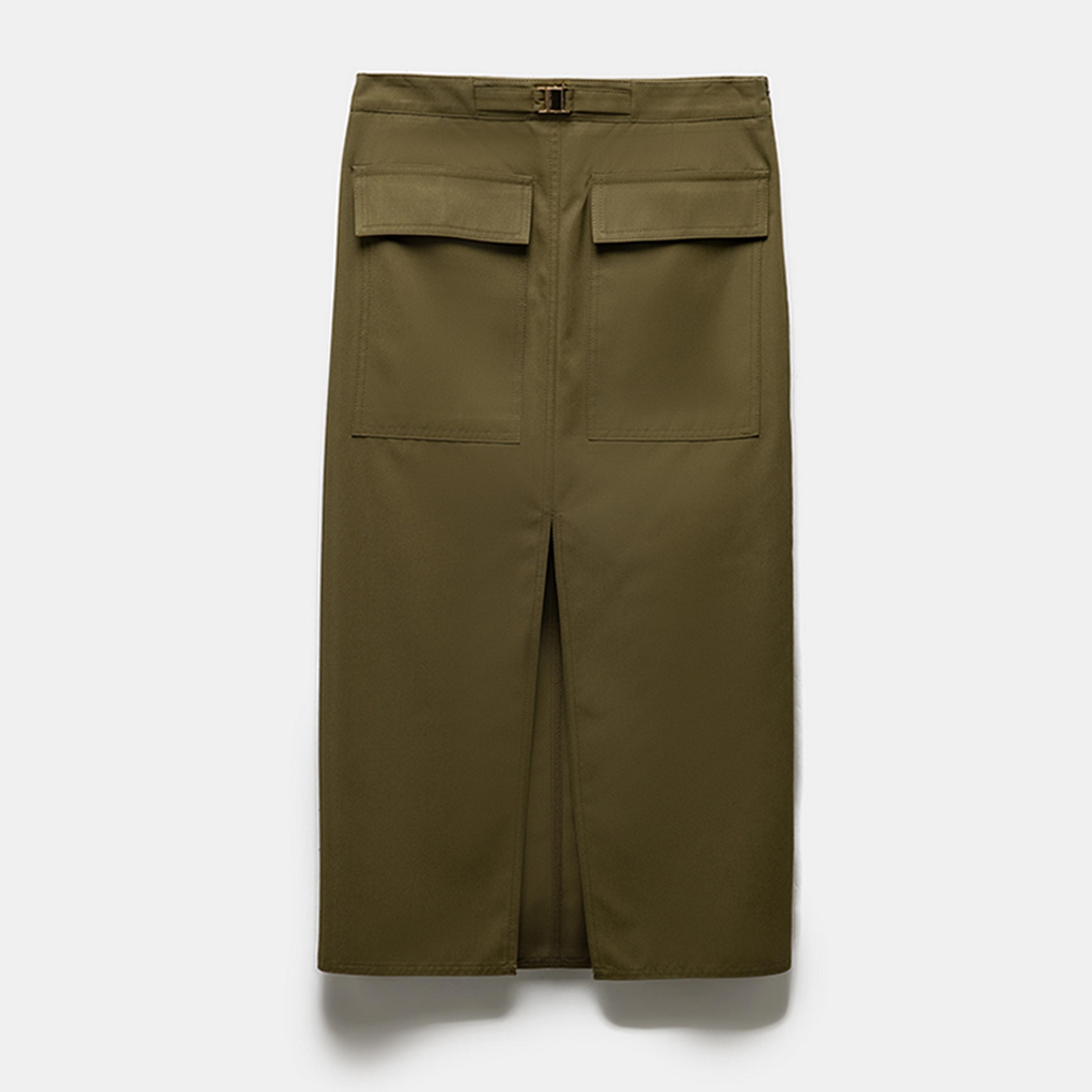 KOTON Utility Slit Women's Midi Skirt-women-clothing-bottoms-skirts-image-3