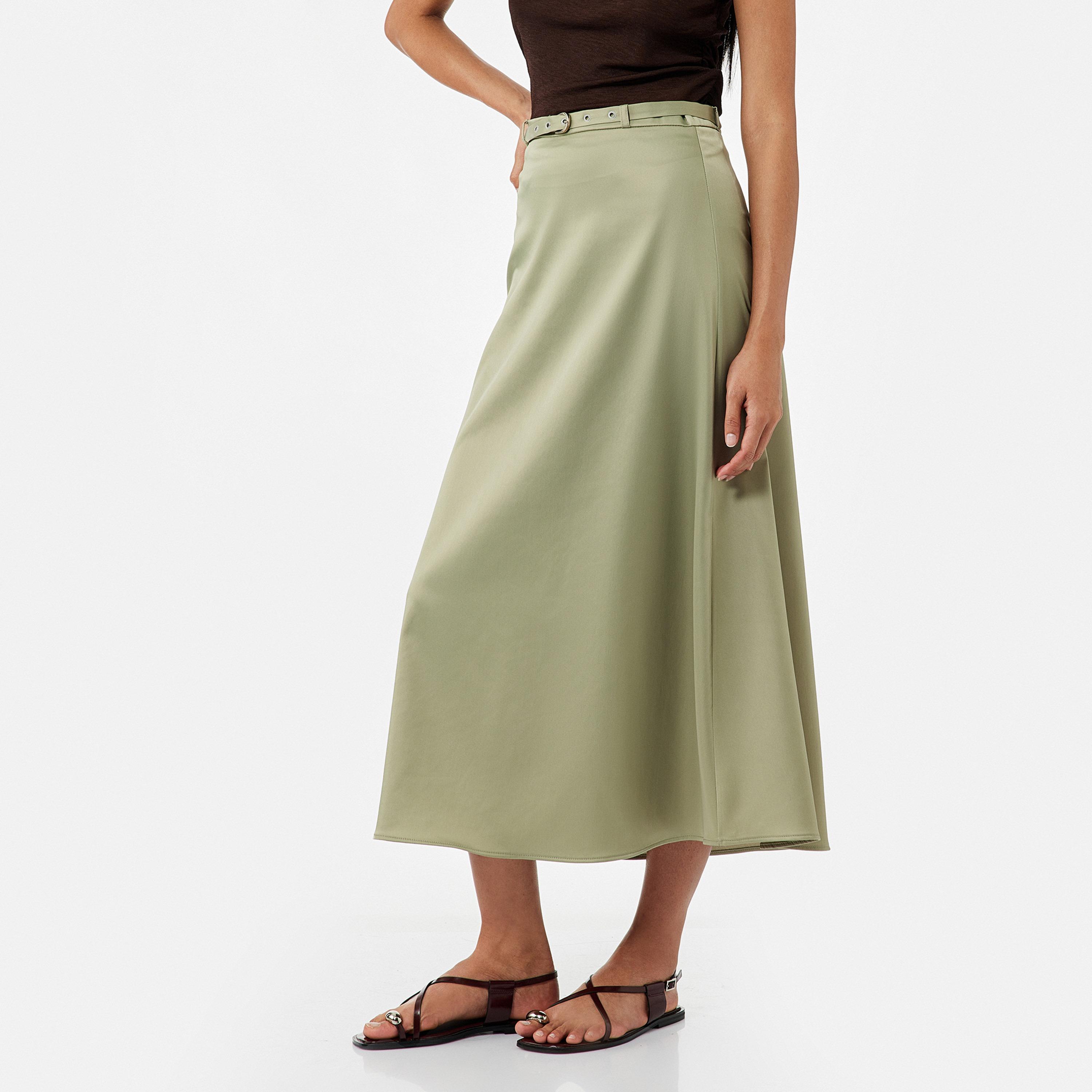 KOTON Green Flared Women's Skirt-women-clothing-bottoms-skirts-image-3