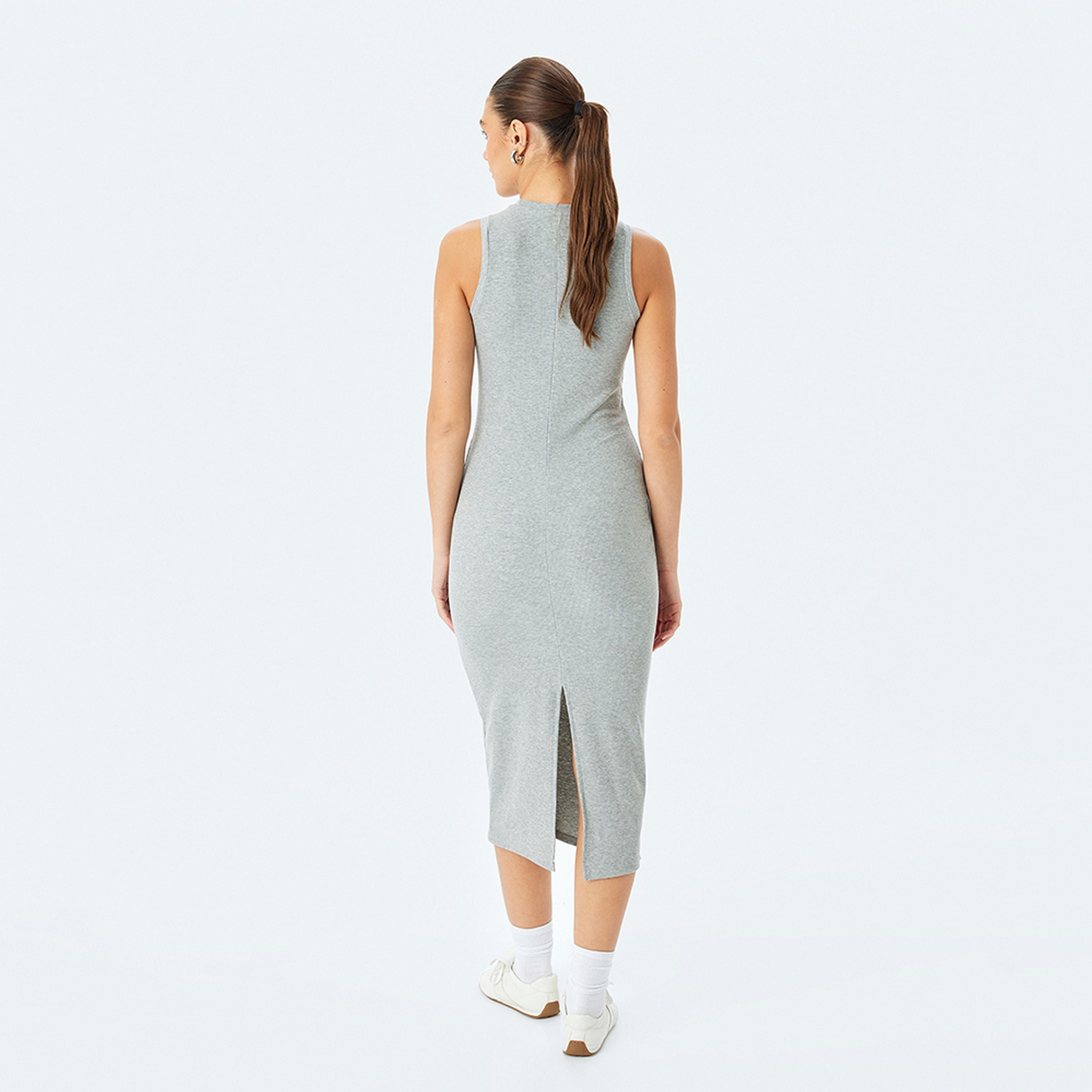 KOTON Grey Bodycon Women's Midi Dress-women-clothing-dresses-image-3