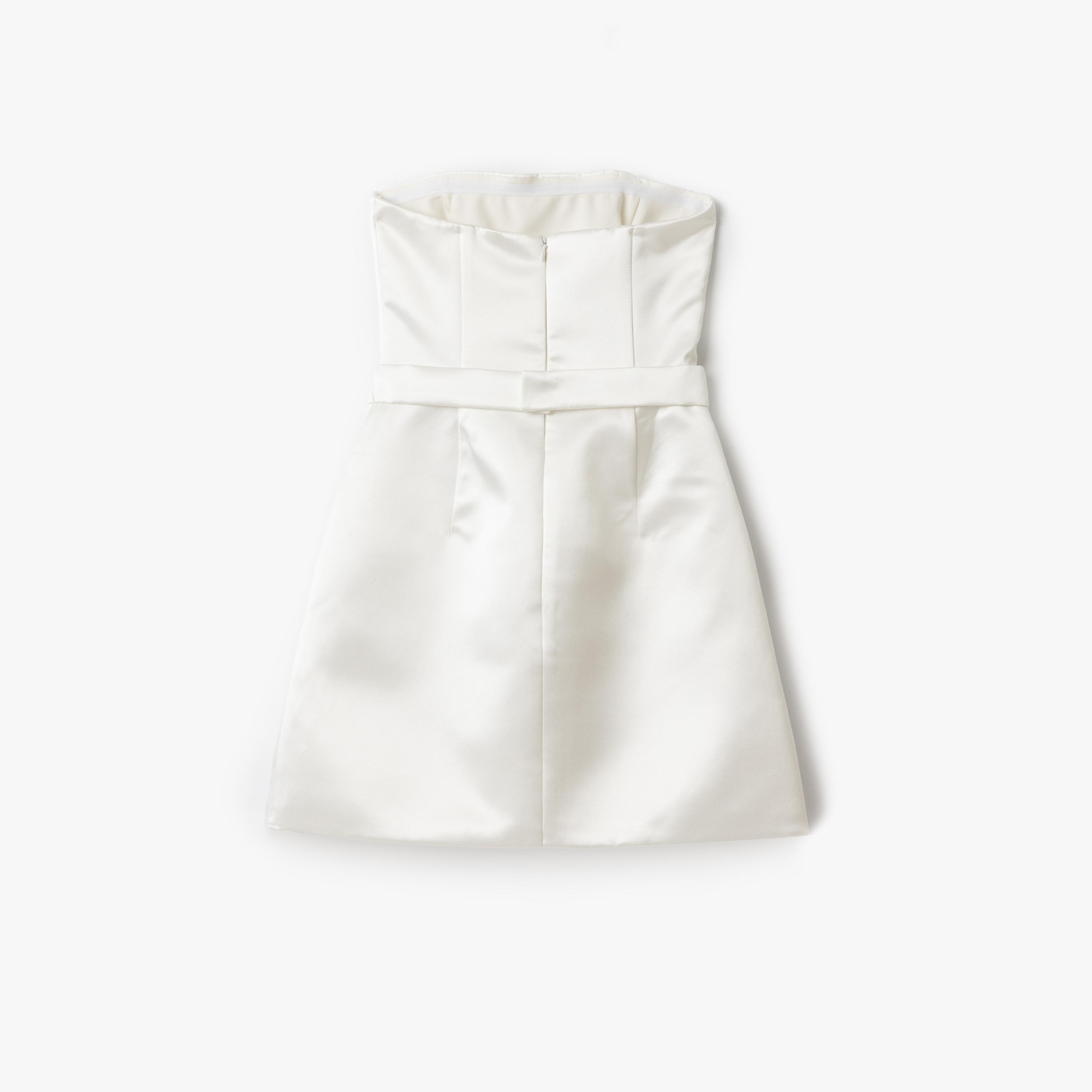 Koton White Satin Strapless Women's Mini Dress-women-clothing-dresses-image-3