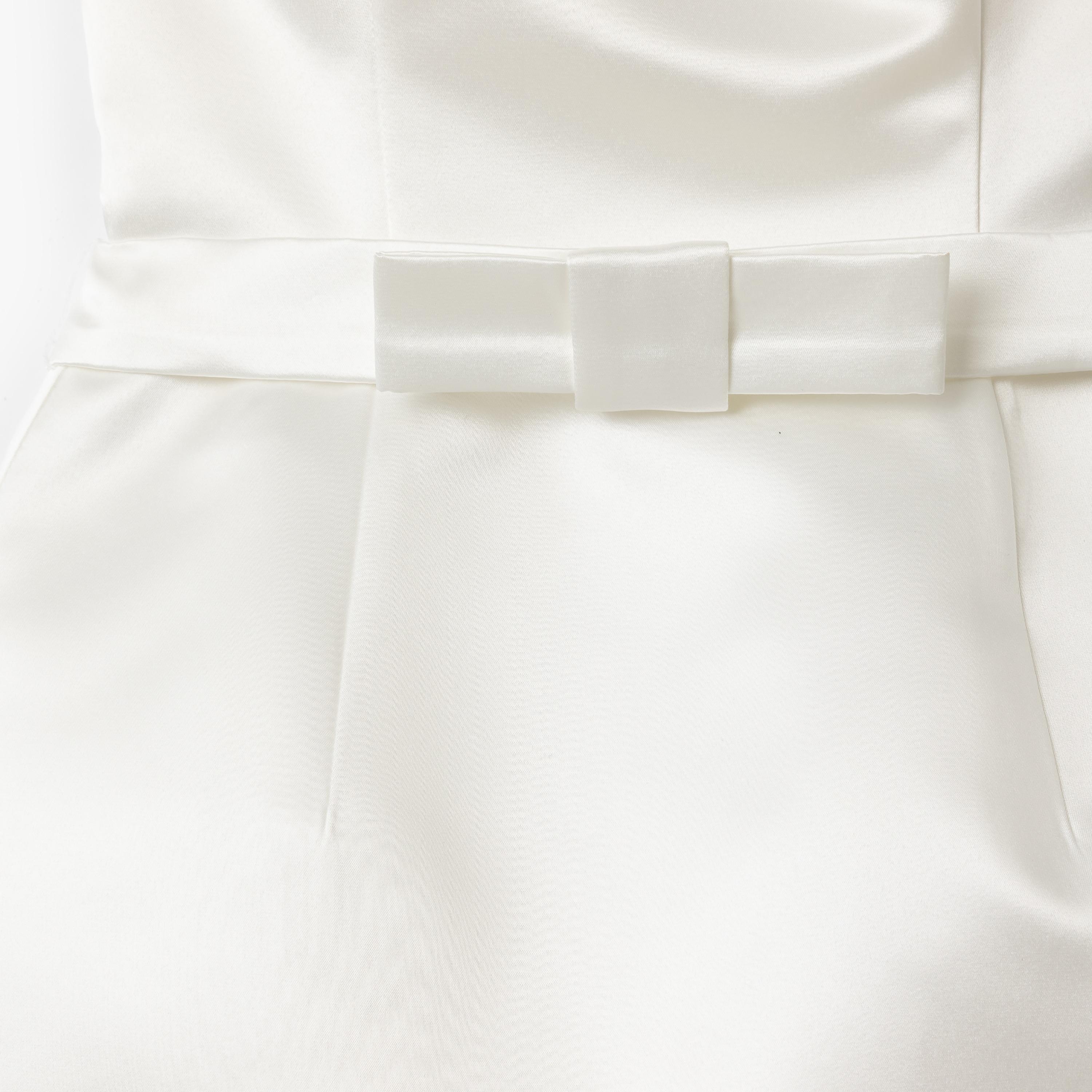 Koton White Satin Strapless Women's Mini Dress-women-clothing-dresses-image-5