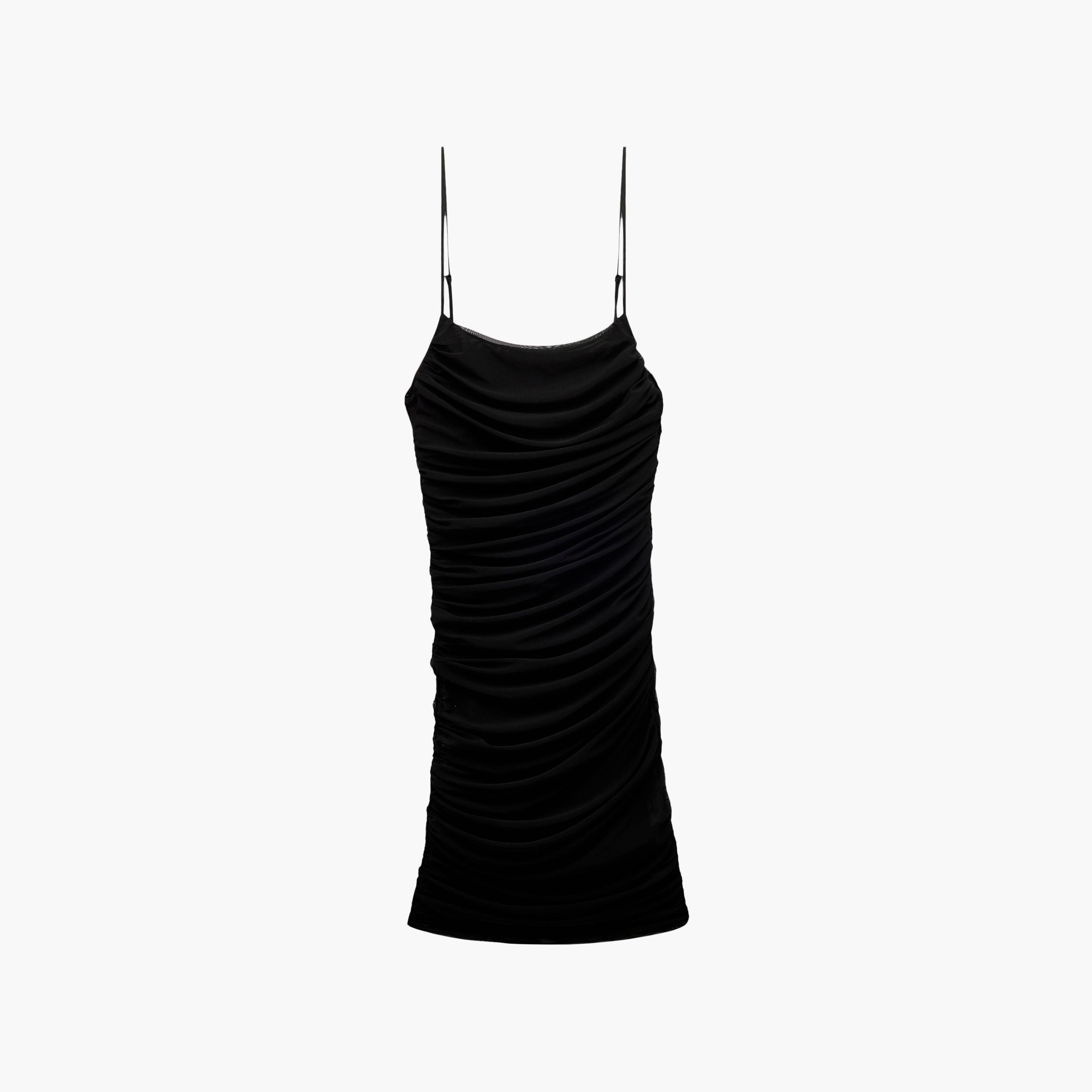 KOTON Black Ruched Strappy Neck Bodycon Women's Mini Dress-women-clothing-dresses-image-3