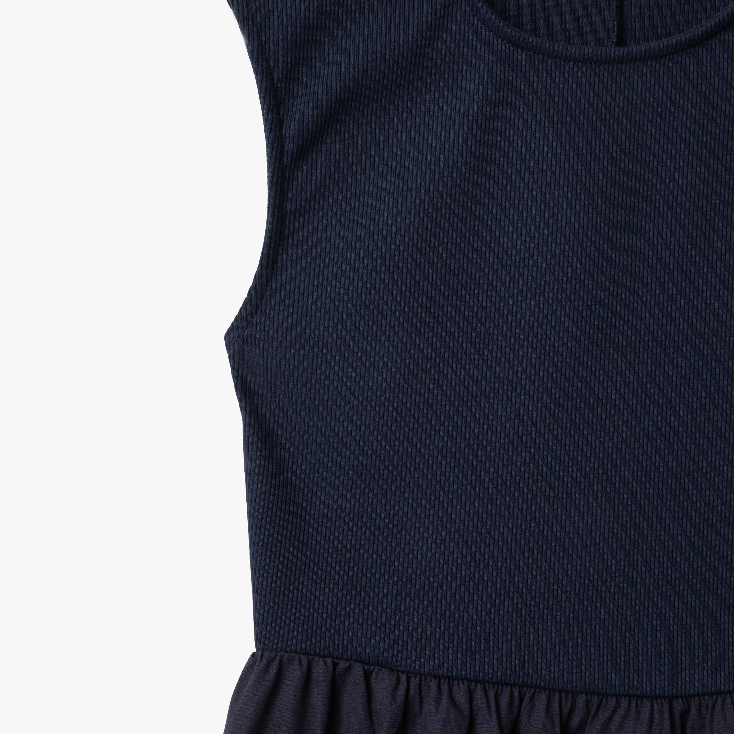 فستان ميدي نسائي من كوتون الأزرق الداكن المضلع-women-clothing-dresses-image-4