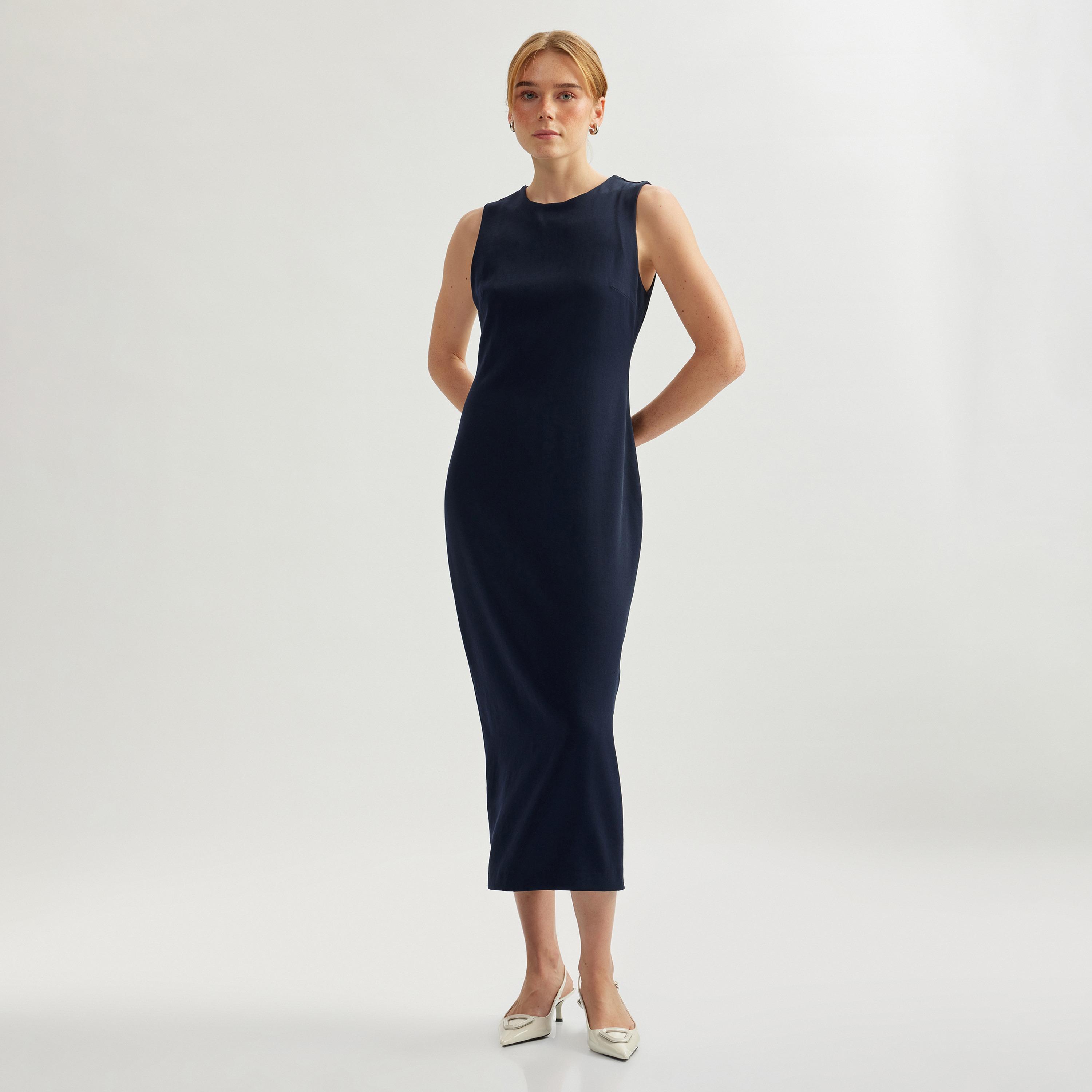 Koton Dark Blue Bodycon Women's Midi Dress-women-clothing-dresses-image-1