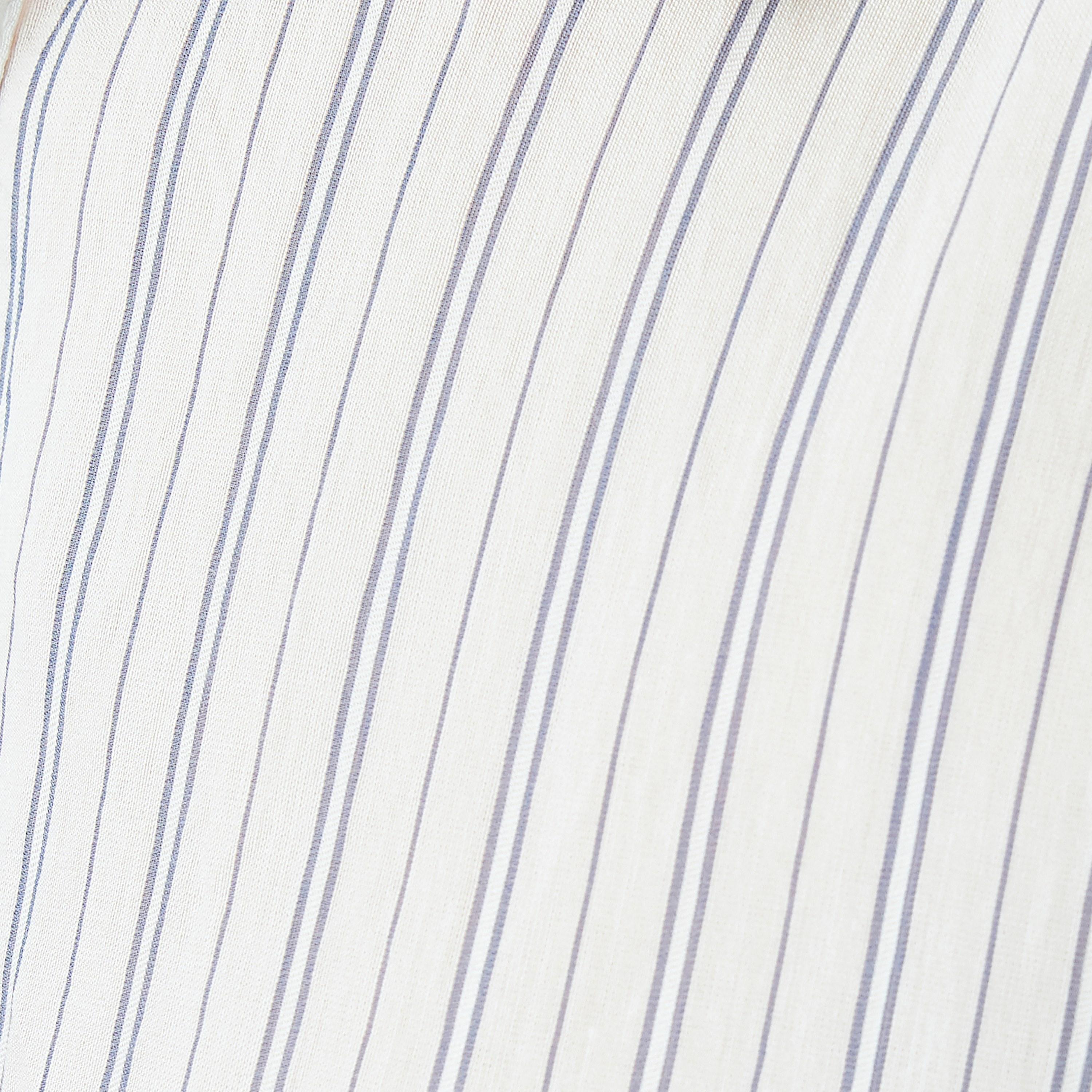 Koton Blue Striped Cuffed Sleeves Women's Shirt Midi Dress-women-clothing-dresses-image-5