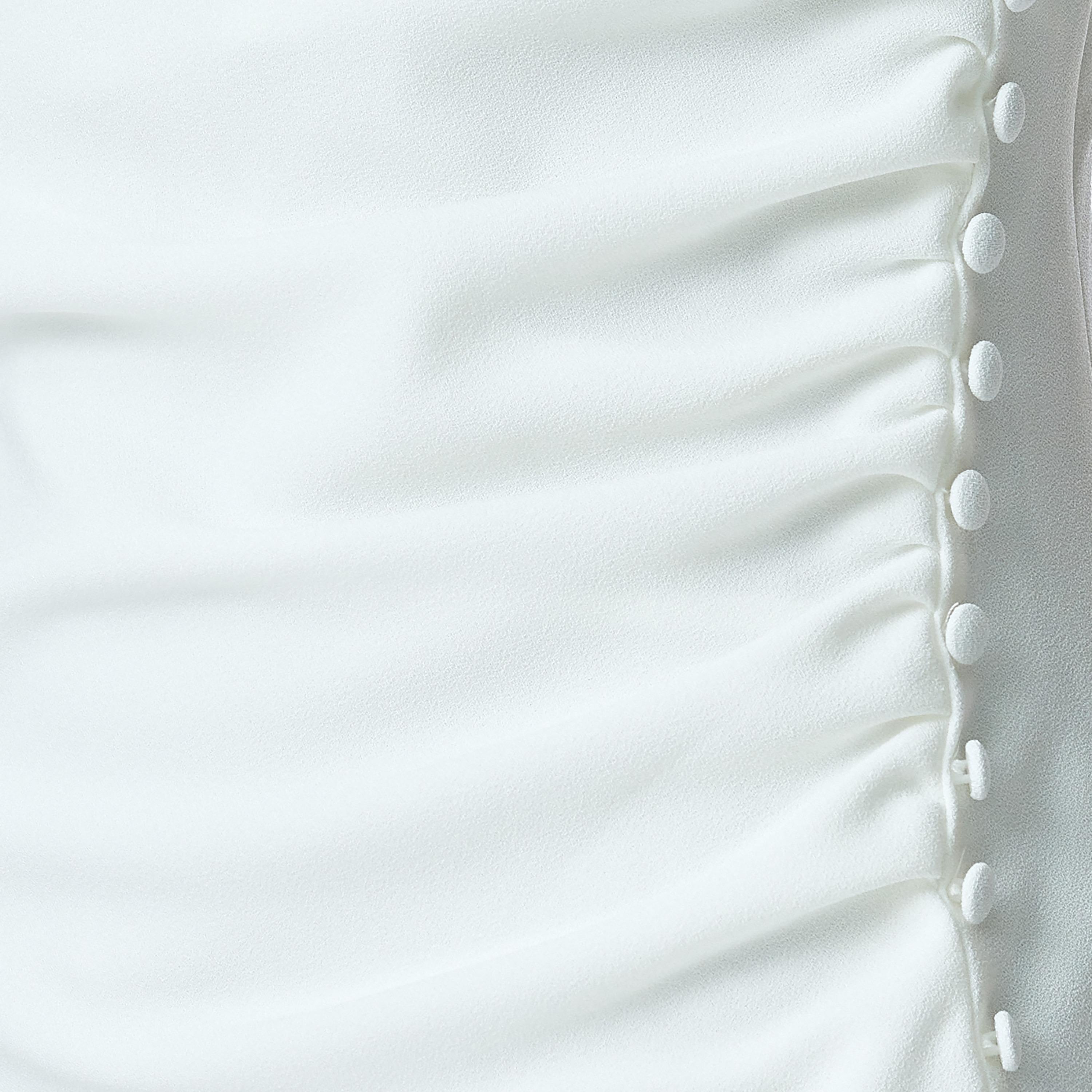Koton White Ruched Strappy Slip Women's Midi Dress-women-clothing-dresses-image-5