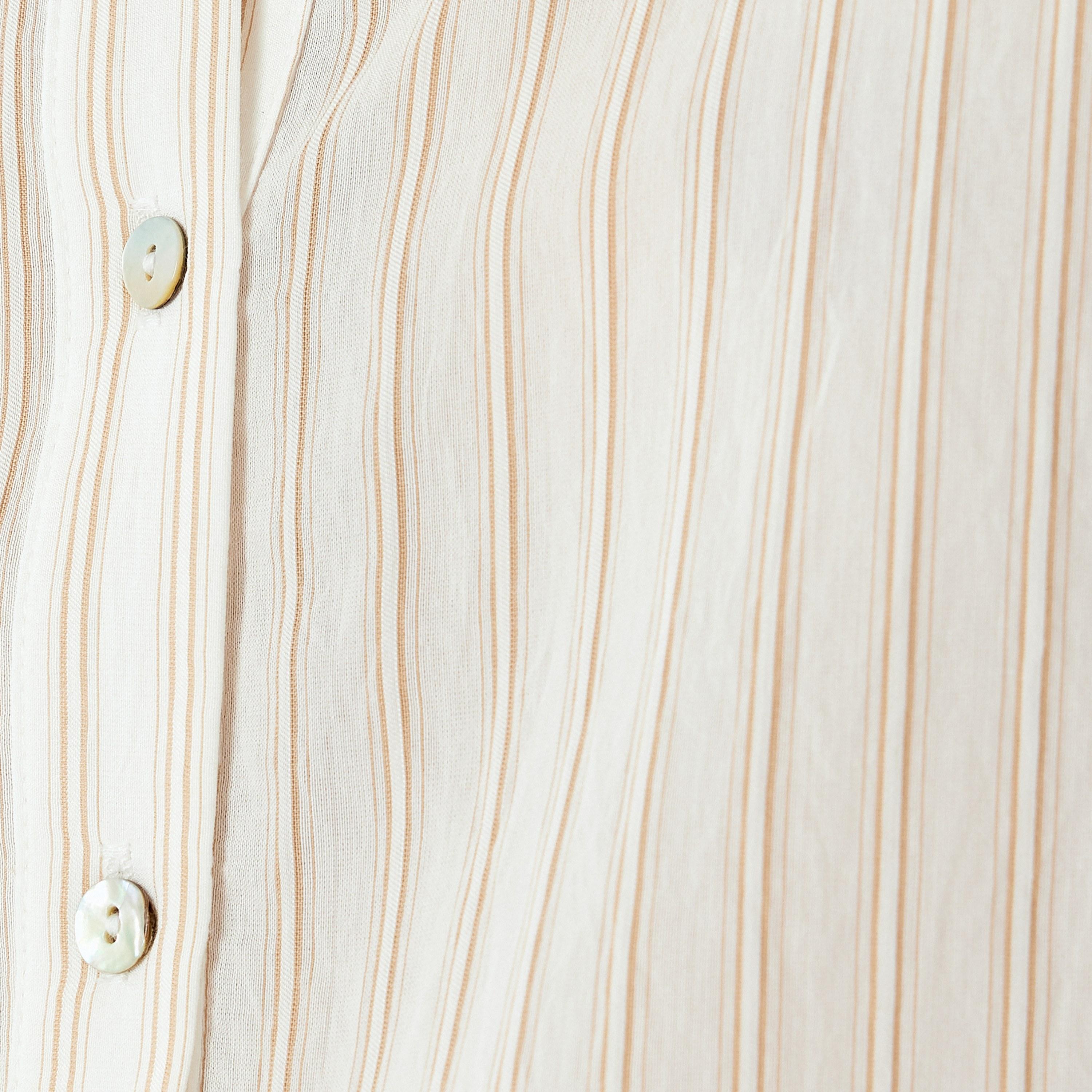 Koton Beige Striped Women's Shirt Midi Dress-women-clothing-dresses-image-5