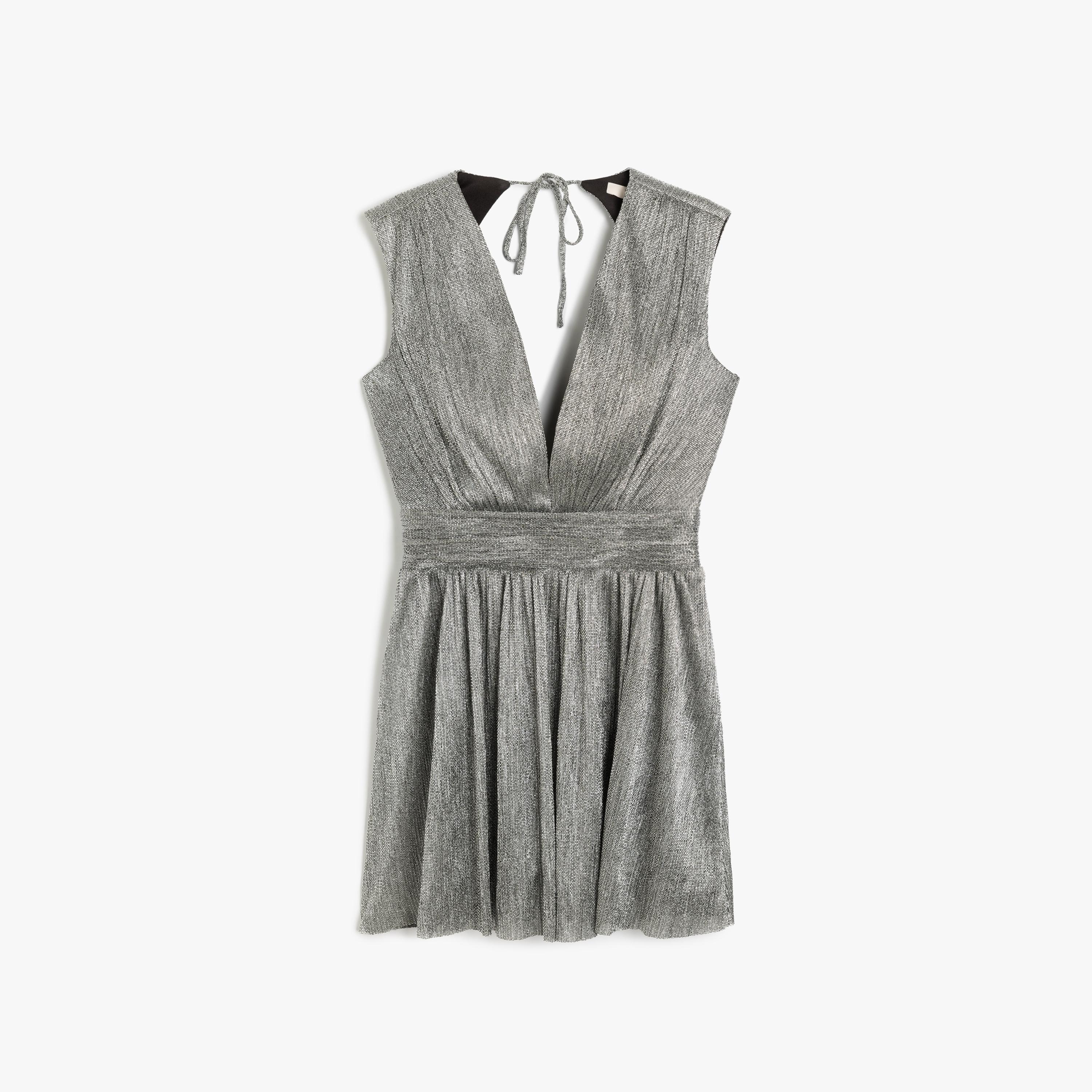 Koton Grey Metallic Skater Women's Mini Dress-women-clothing-dresses-image-1