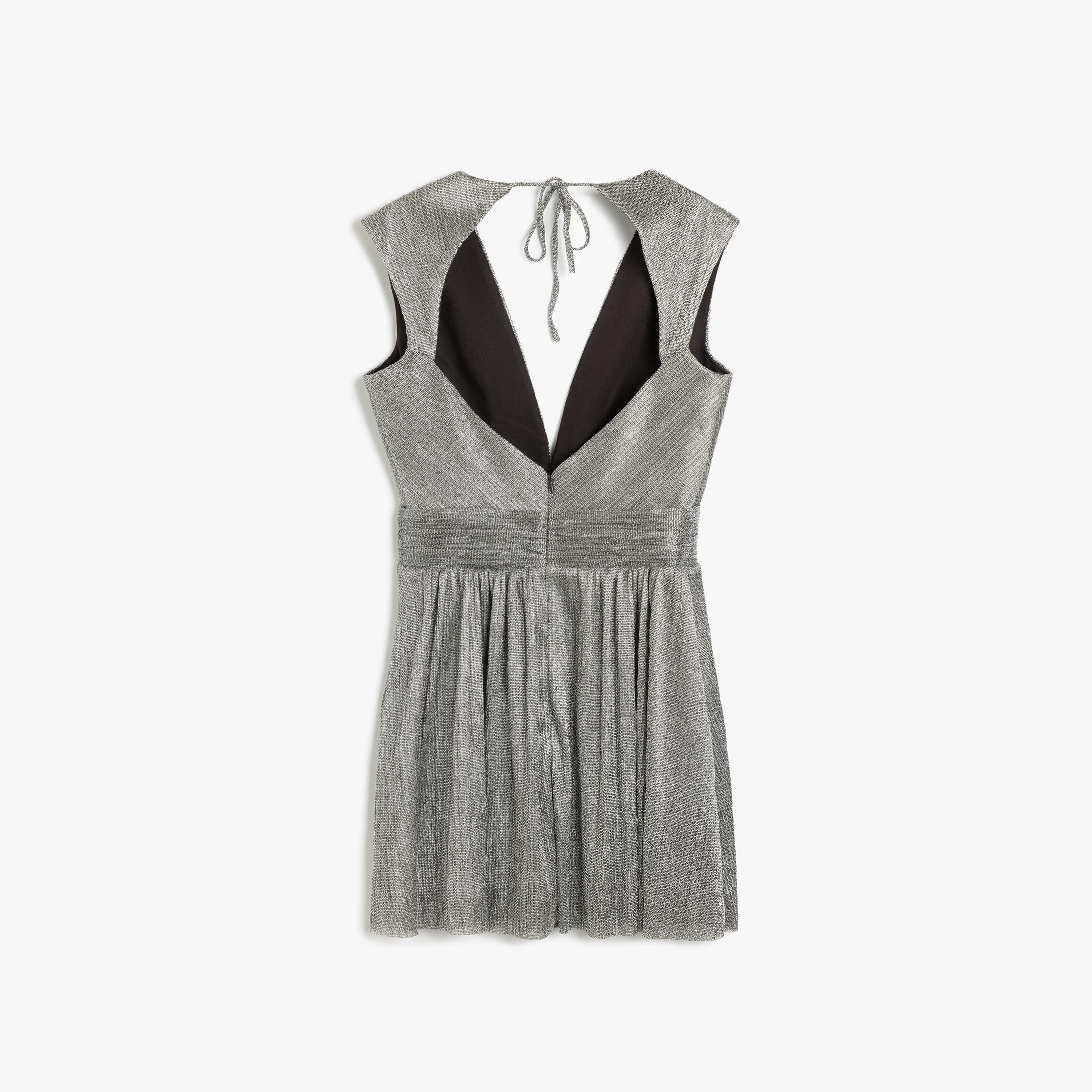 Koton Grey Metallic Skater Women's Mini Dress-women-clothing-dresses-image-3