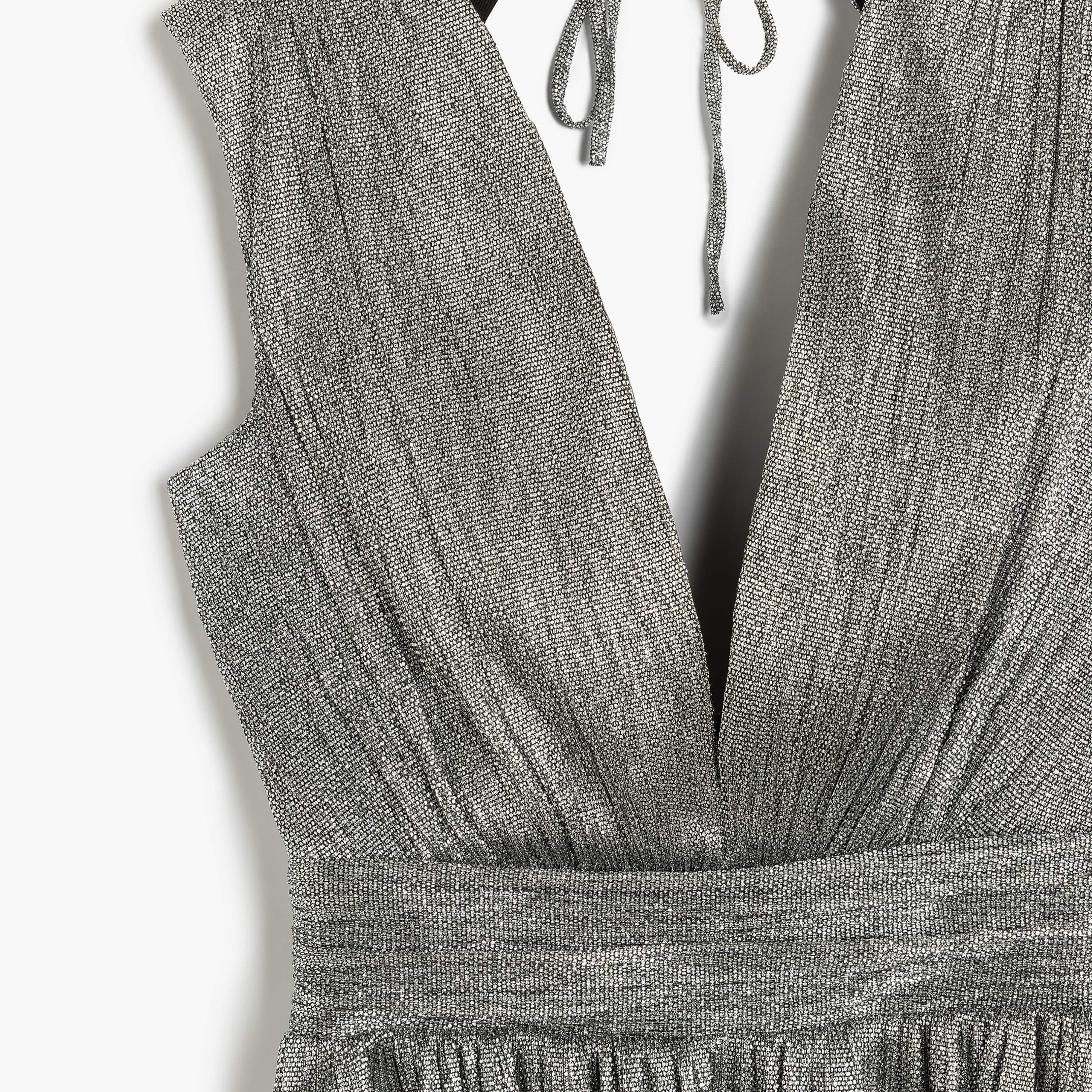 Koton Grey Metallic Skater Women's Mini Dress-women-clothing-dresses-image-5