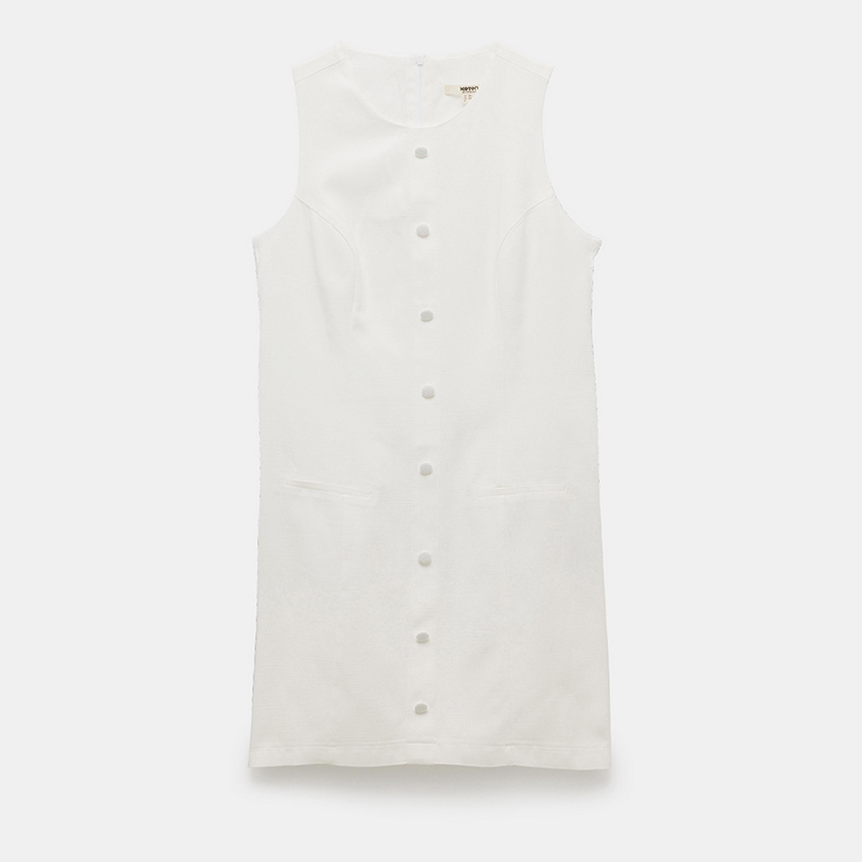 KOTON White Shift Women's Mini Dress-women-clothing-dresses-image-4