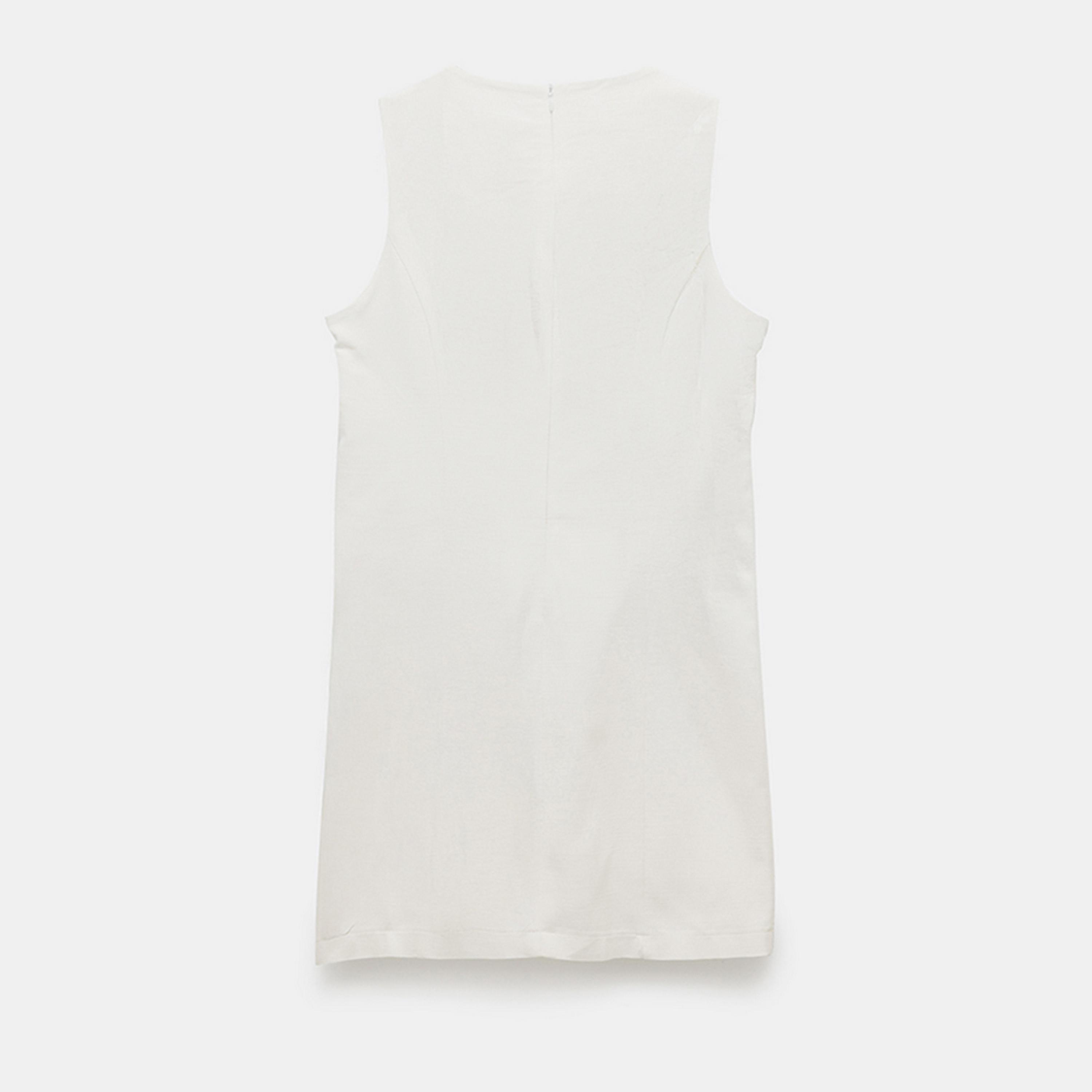 KOTON White Shift Women's Mini Dress-women-clothing-dresses-image-5