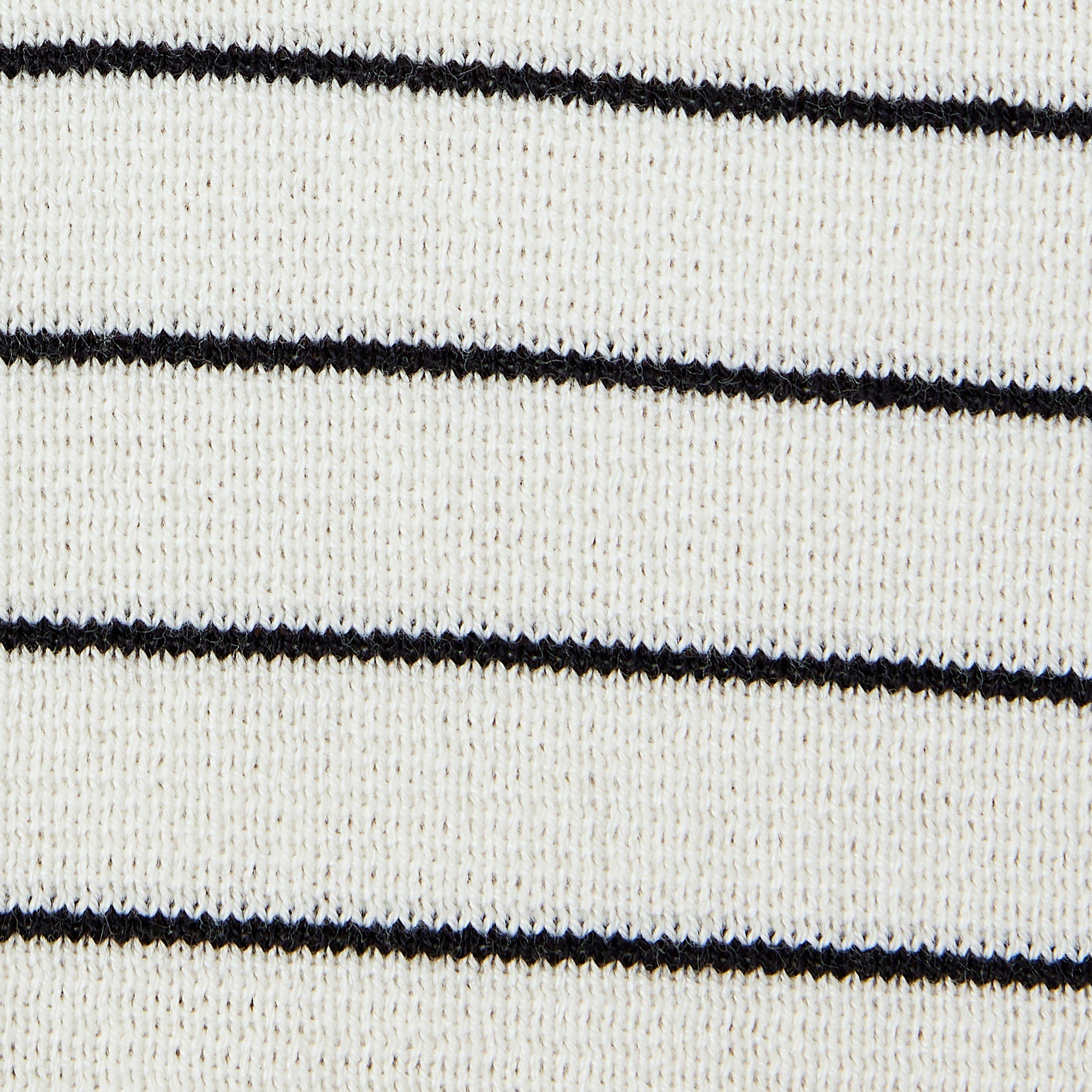 Koton White Striped Polo Collar Short Sleeves Women's Sweater-women-winterwear-cardigansandjumpers-jumpers-image-5