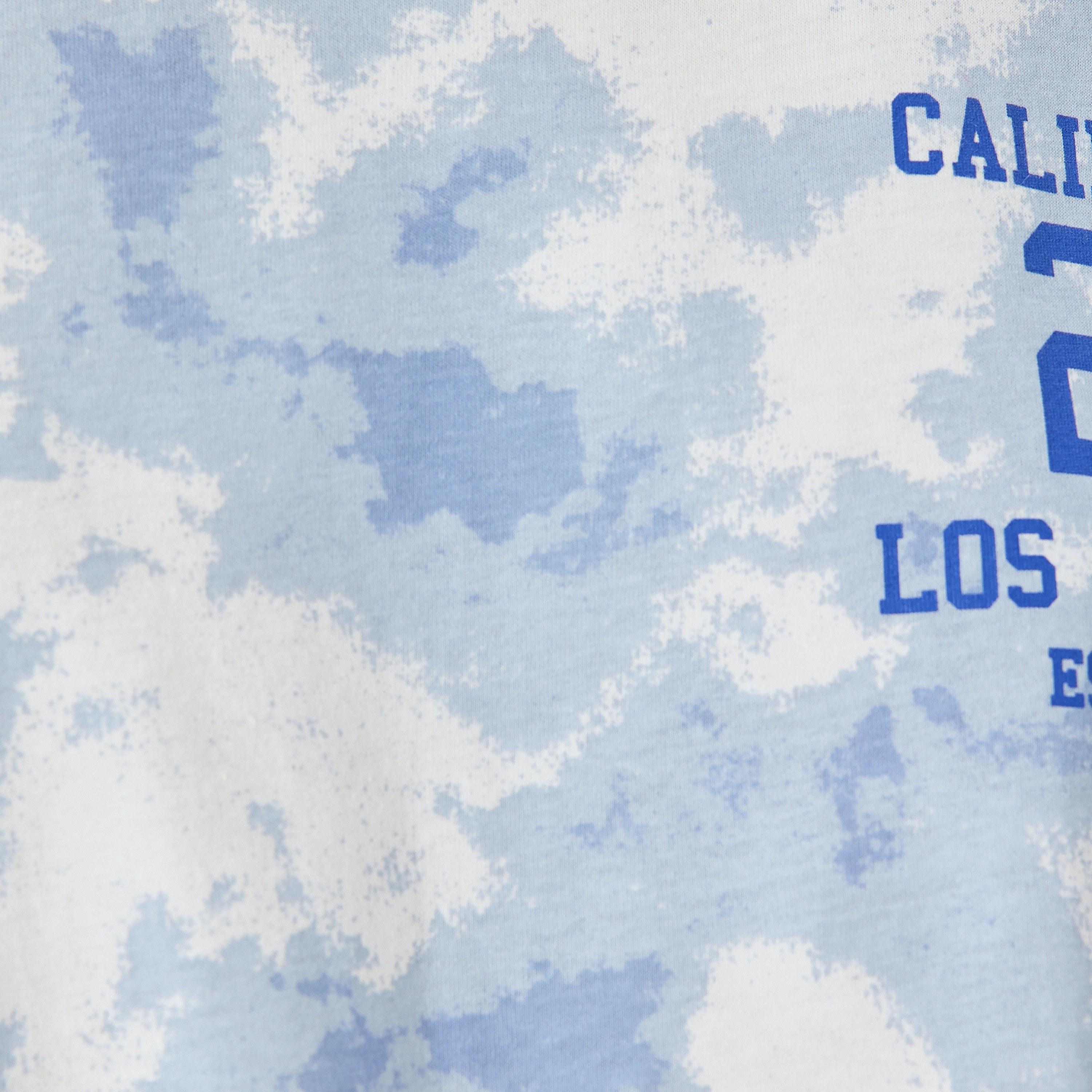 Koton Blue Tie Dye Crew Neck Dropped Sleeves Women's T-Shirt-women-clothing-tshirts-image-5