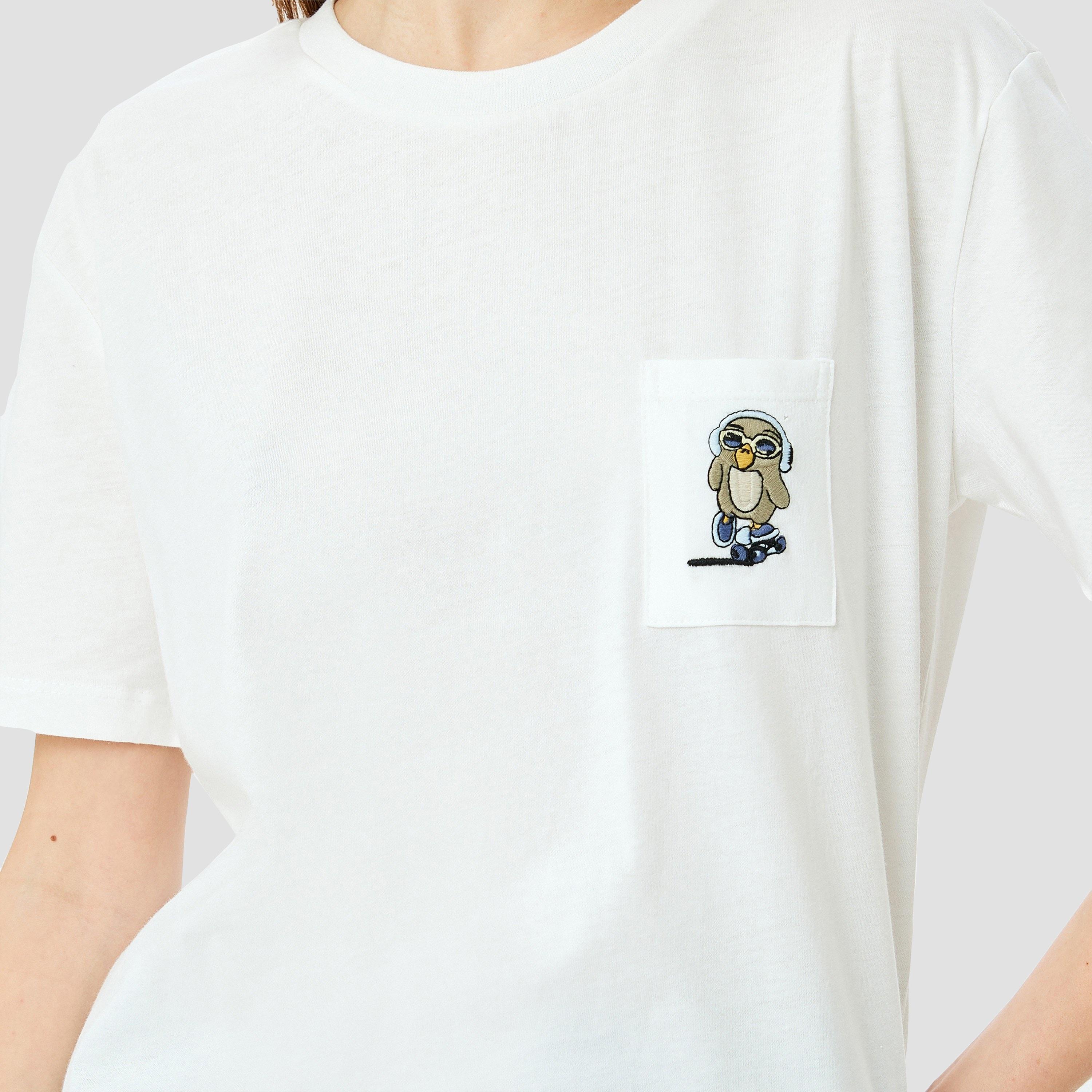 Koton White Plain Crew Neck Short Sleeves Women's T-Shirt-women-clothing-tshirts-image-4