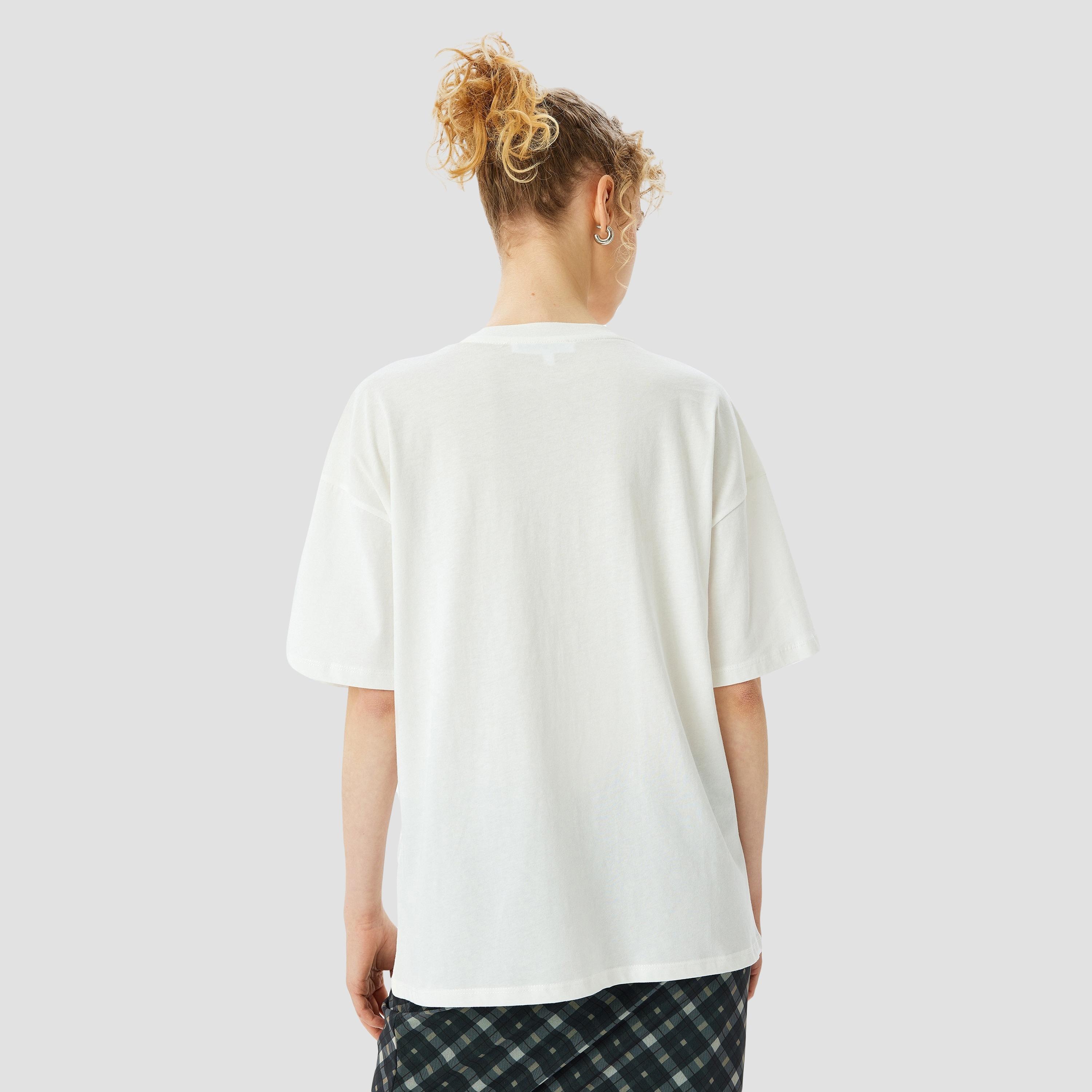 كوتون الأبيض بطبعة جرافيكس بأكمام دائرية بأكمام نسائية-women-clothing-tshirts-image-3