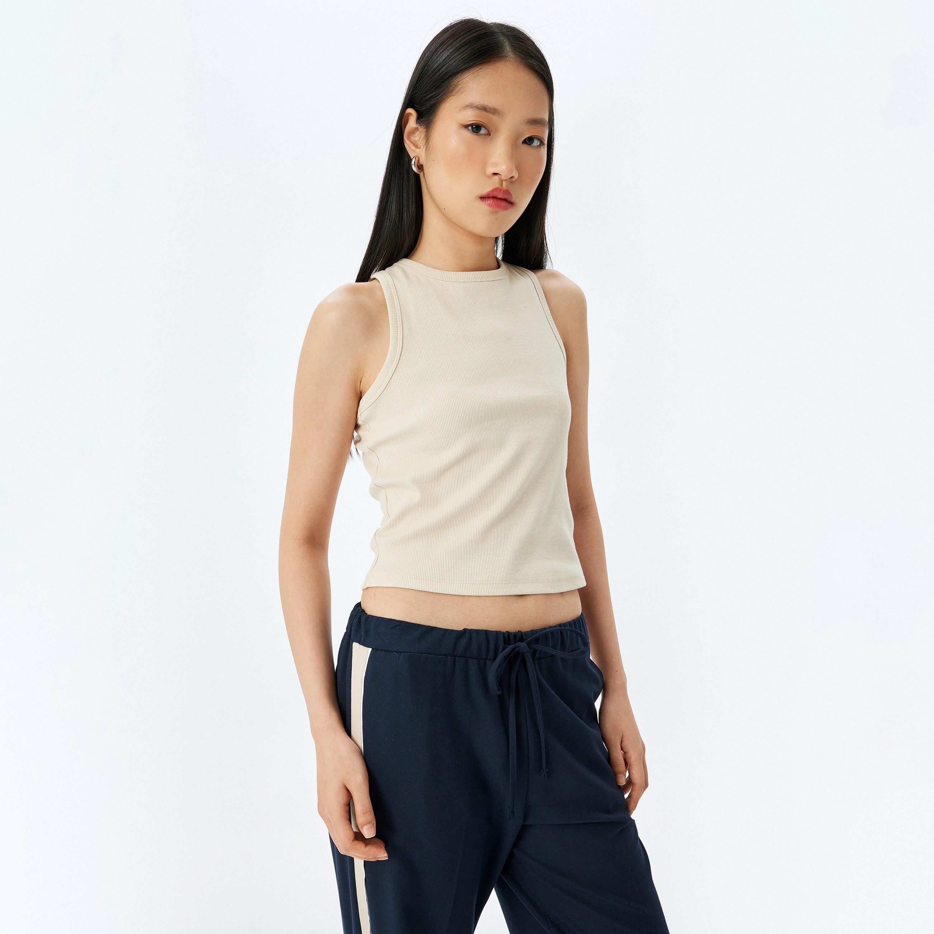 Koton Textured Round Neck Sleeveless Women's Tank Top-women-clothing-shirtsandblouses-blouses-image-2