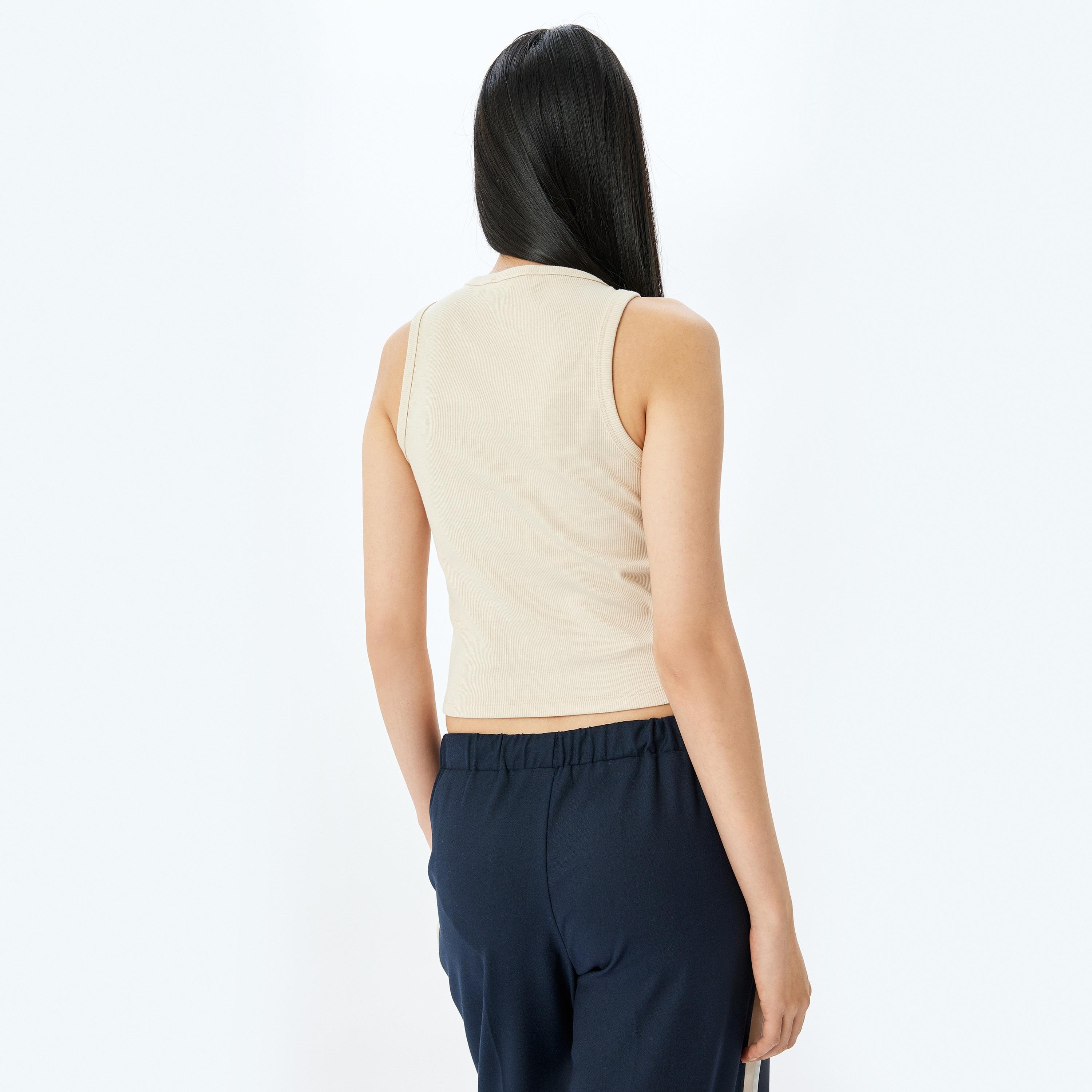 Koton Textured Round Neck Sleeveless Women's Tank Top-women-clothing-shirtsandblouses-blouses-image-3