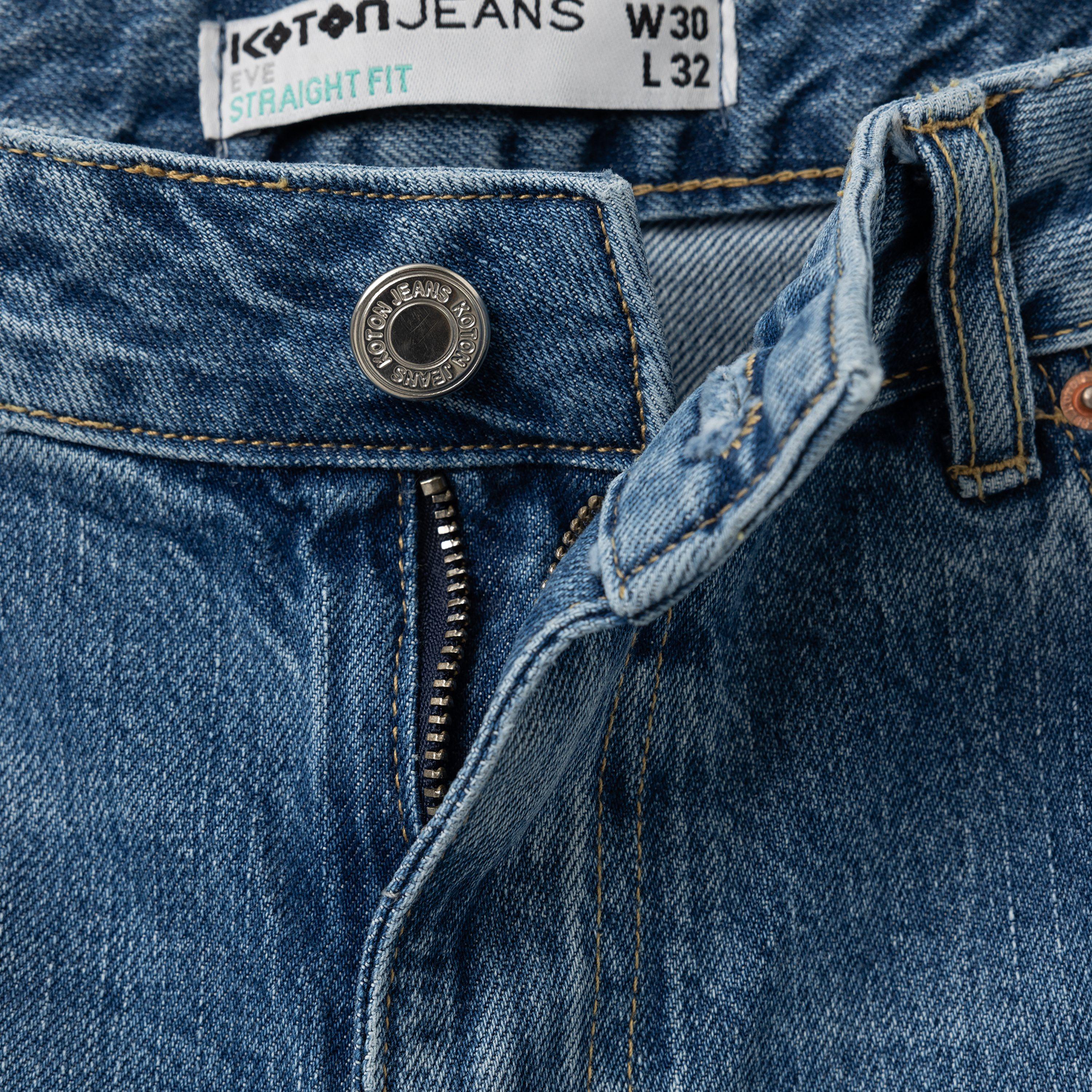 Koton Straight Fit Distressed High-Rise Women's Jeans-women-clothing-bottoms-jeans-image-4