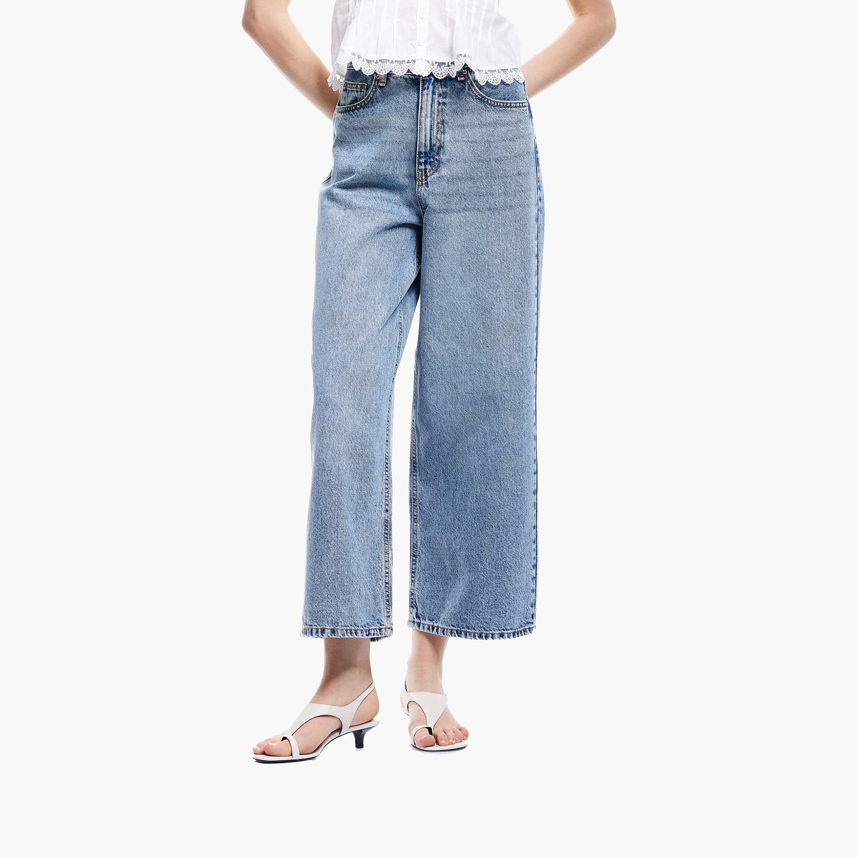 KOTON Regular Fit Plain High-Rise Women's Jeans-women-clothing-bottoms-jeans-image-1