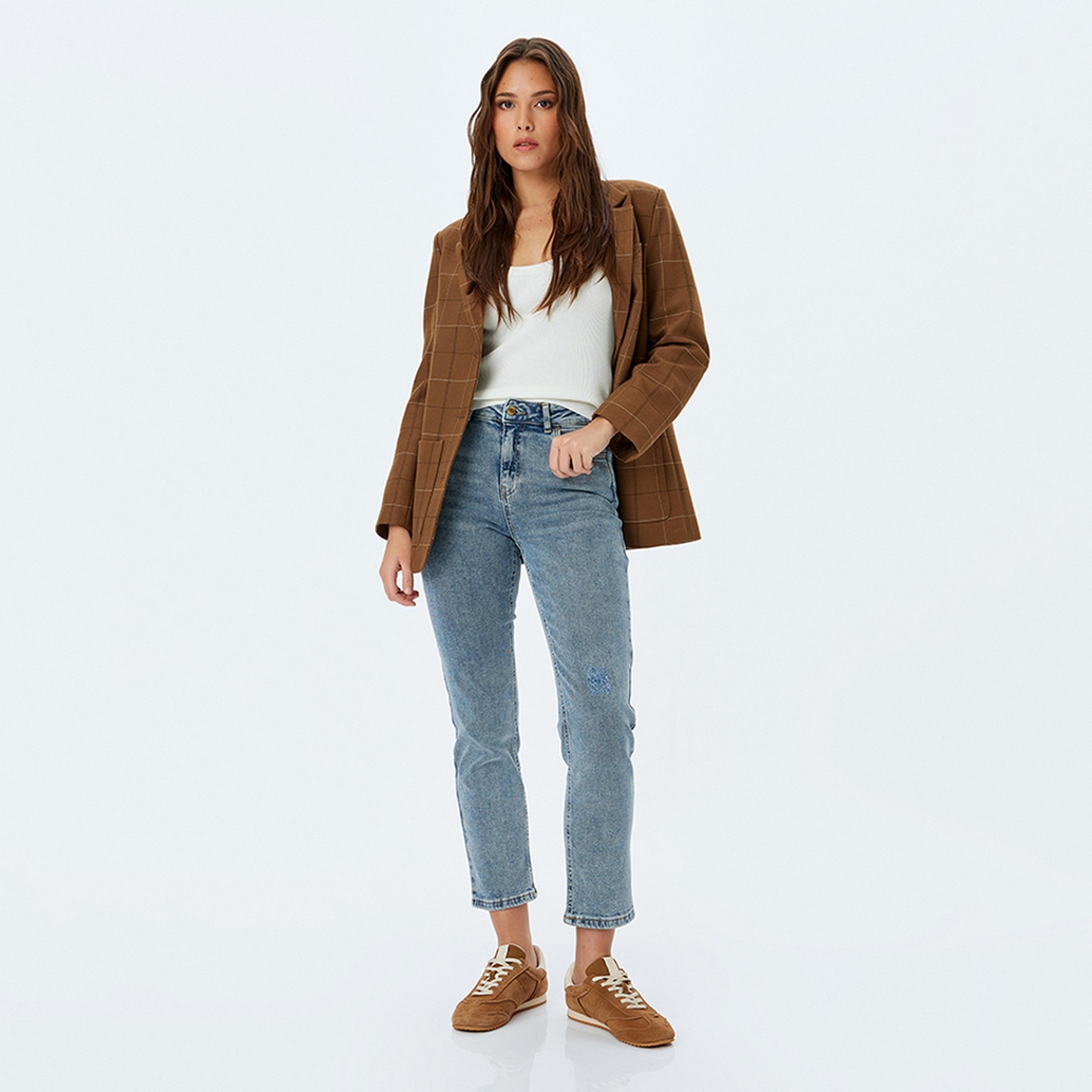 KOTON Slim Fit Washed Mid-Rise Women's Jeans-women-clothing-bottoms-jeans-image-2