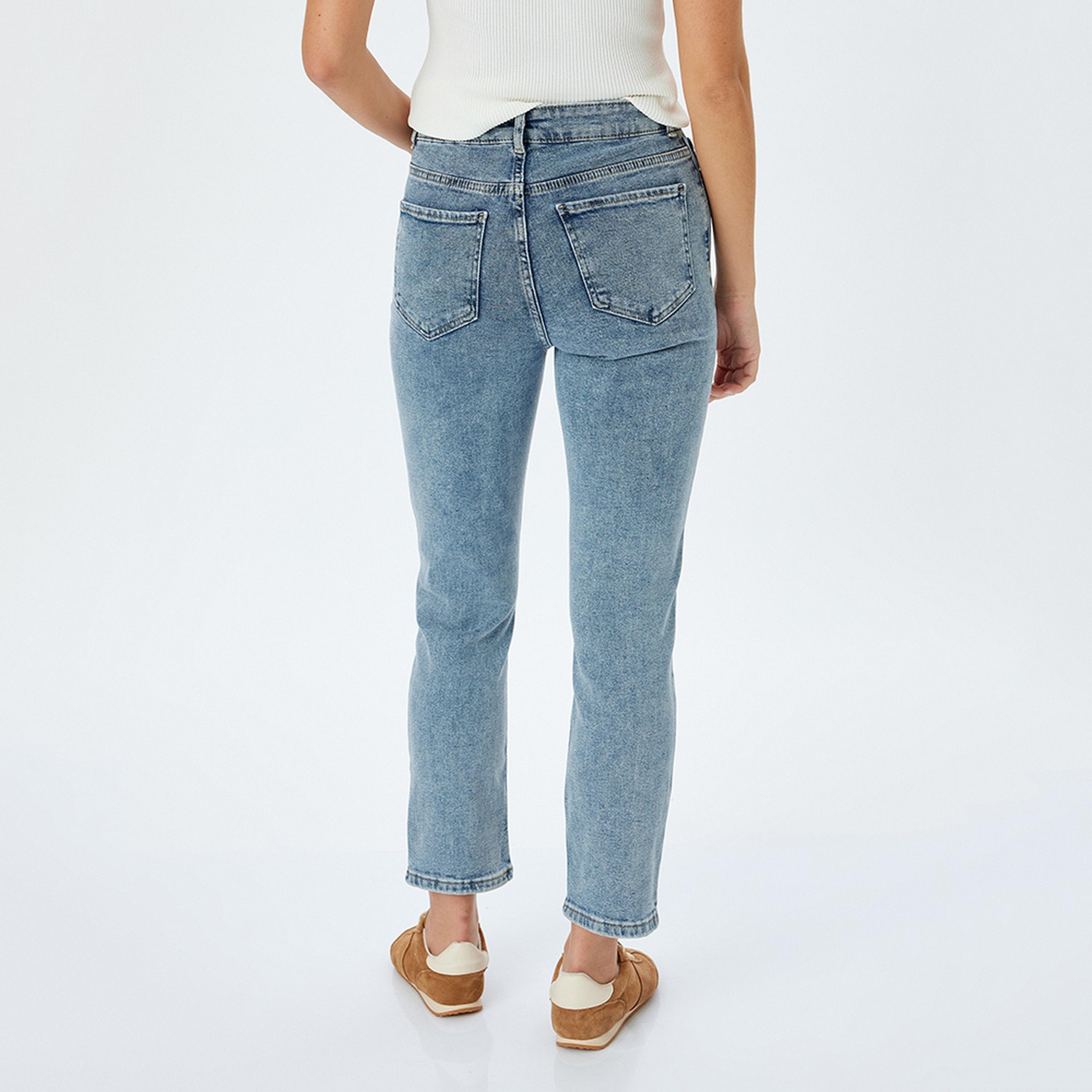 KOTON Slim Fit Washed Mid-Rise Women's Jeans-women-clothing-bottoms-jeans-image-4