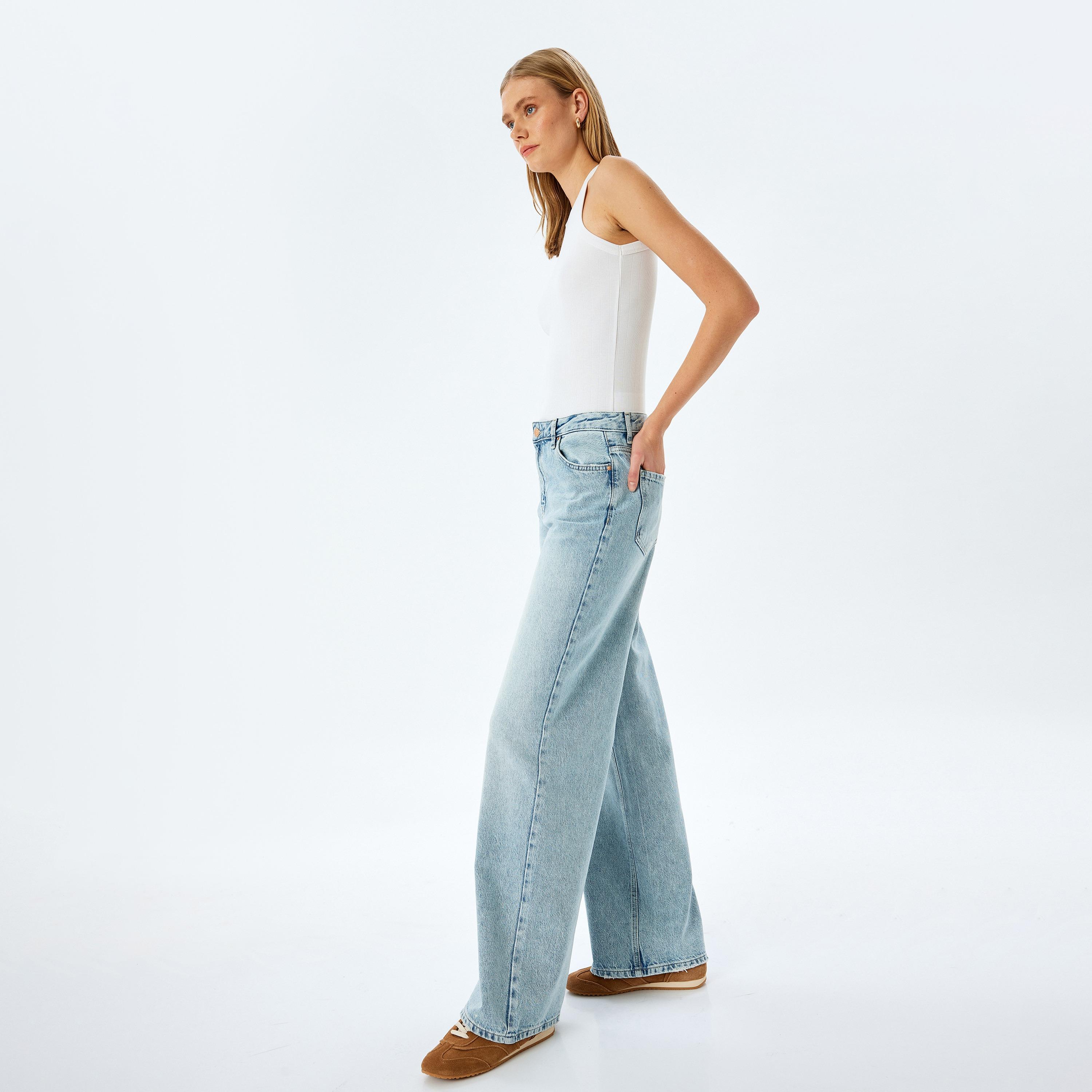 Koton Wide Fit 5 Pockets High-Rise Women's Jeans-women-clothing-bottoms-jeans-image-2