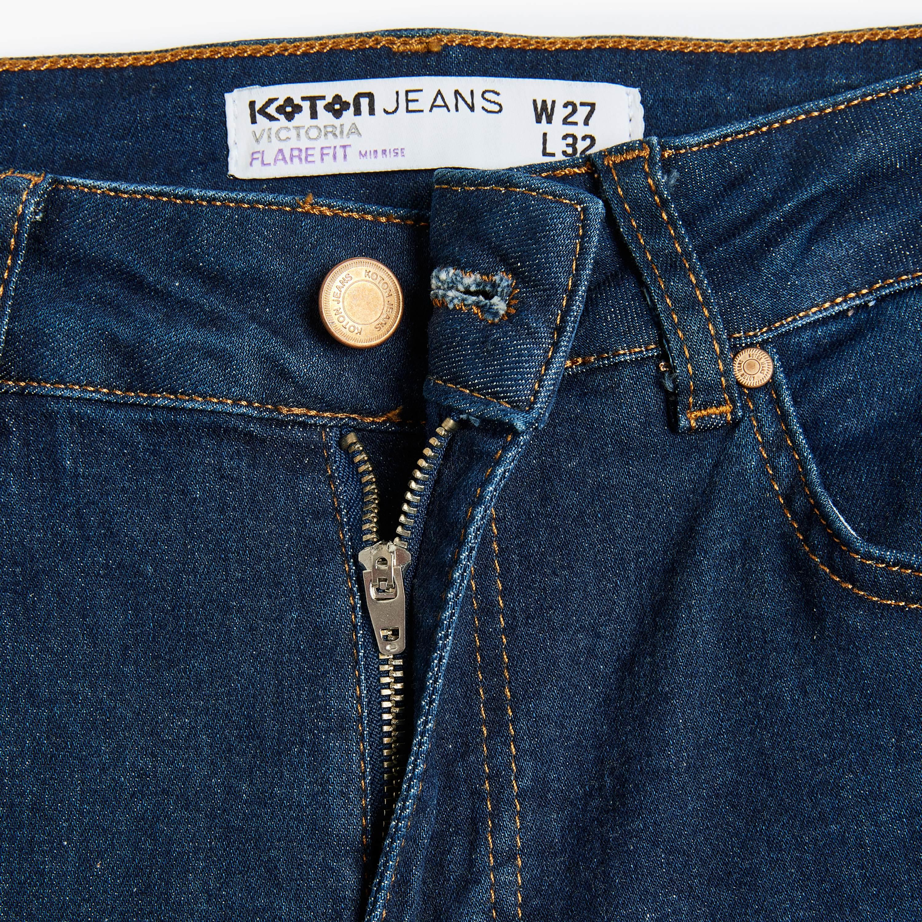 Koton Bootcut Fit 5 Pockets High-Rise Women's Flared Jeans-women-clothing-bottoms-jeans-image-3