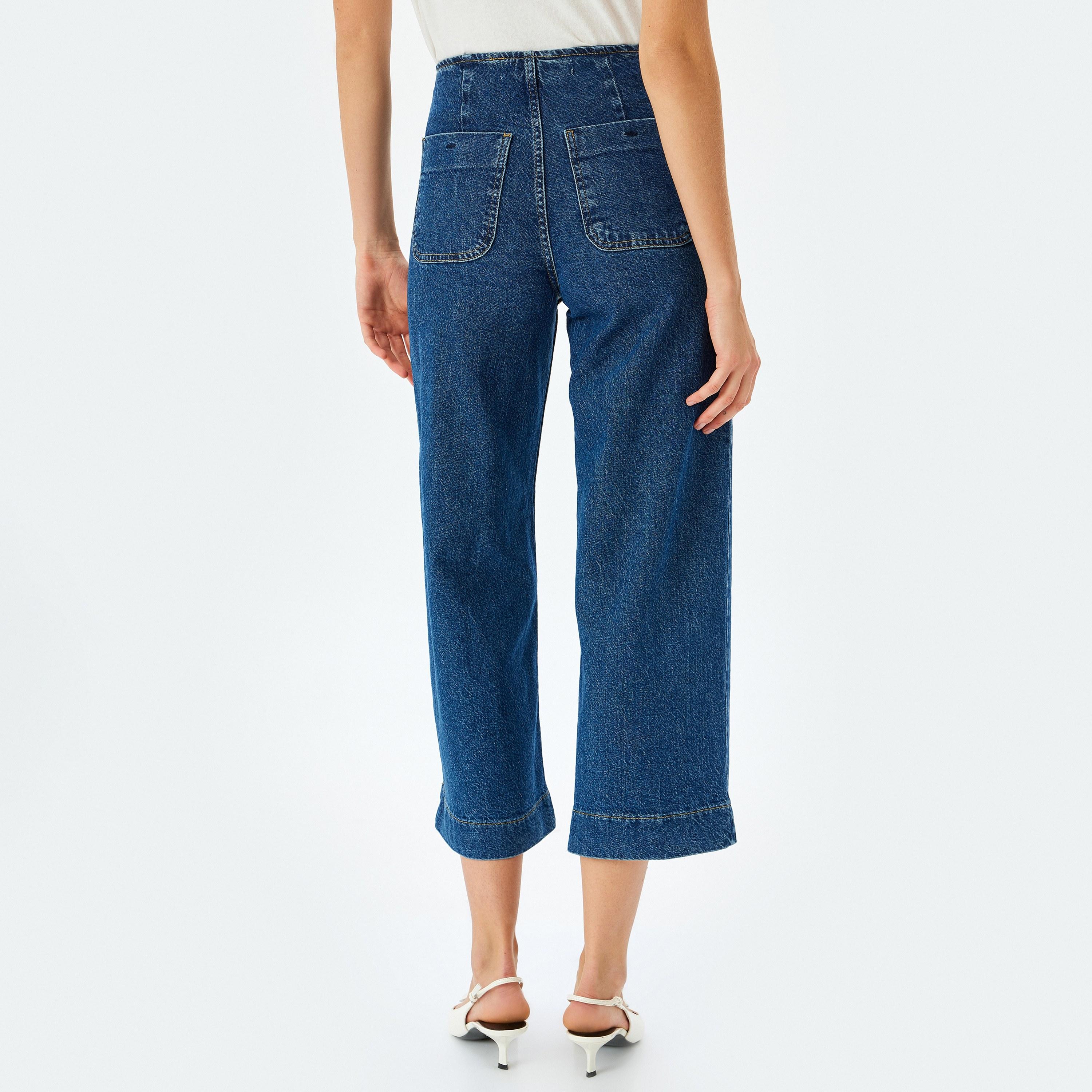 Koton Regular Fit 4 Pockets High-Rise Women's Crop Jeans-women-clothing-bottoms-jeans-image-3
