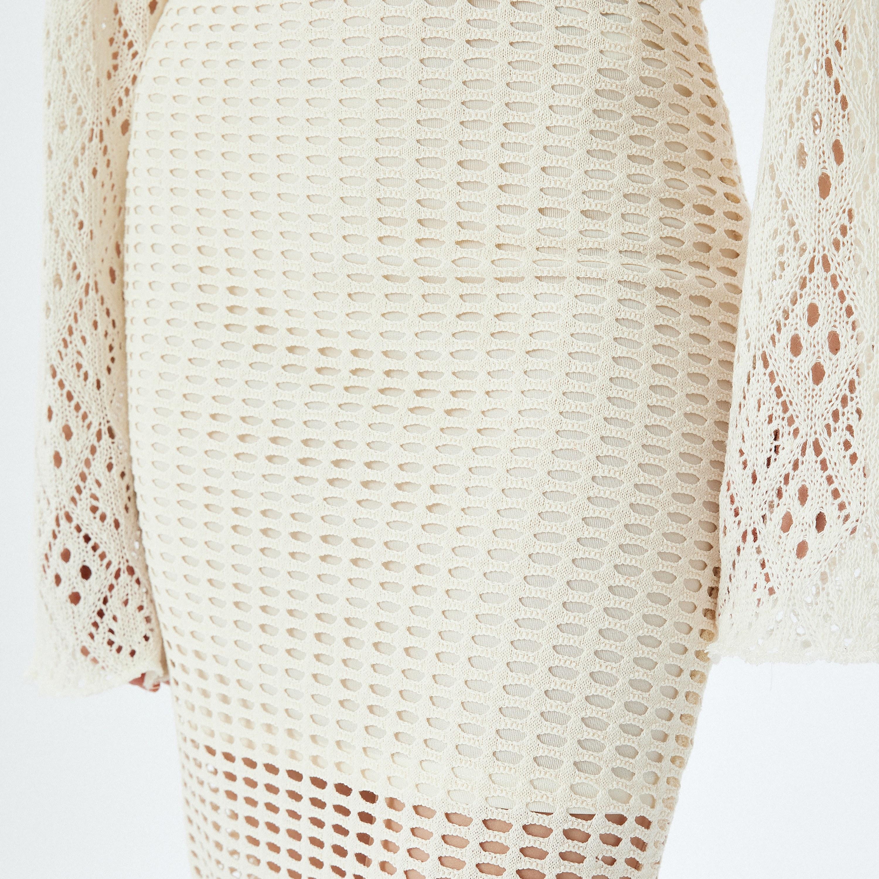Koton Beige Crochet Women's Slit Maxi Skirt-women-clothing-bottoms-skirts-image-4
