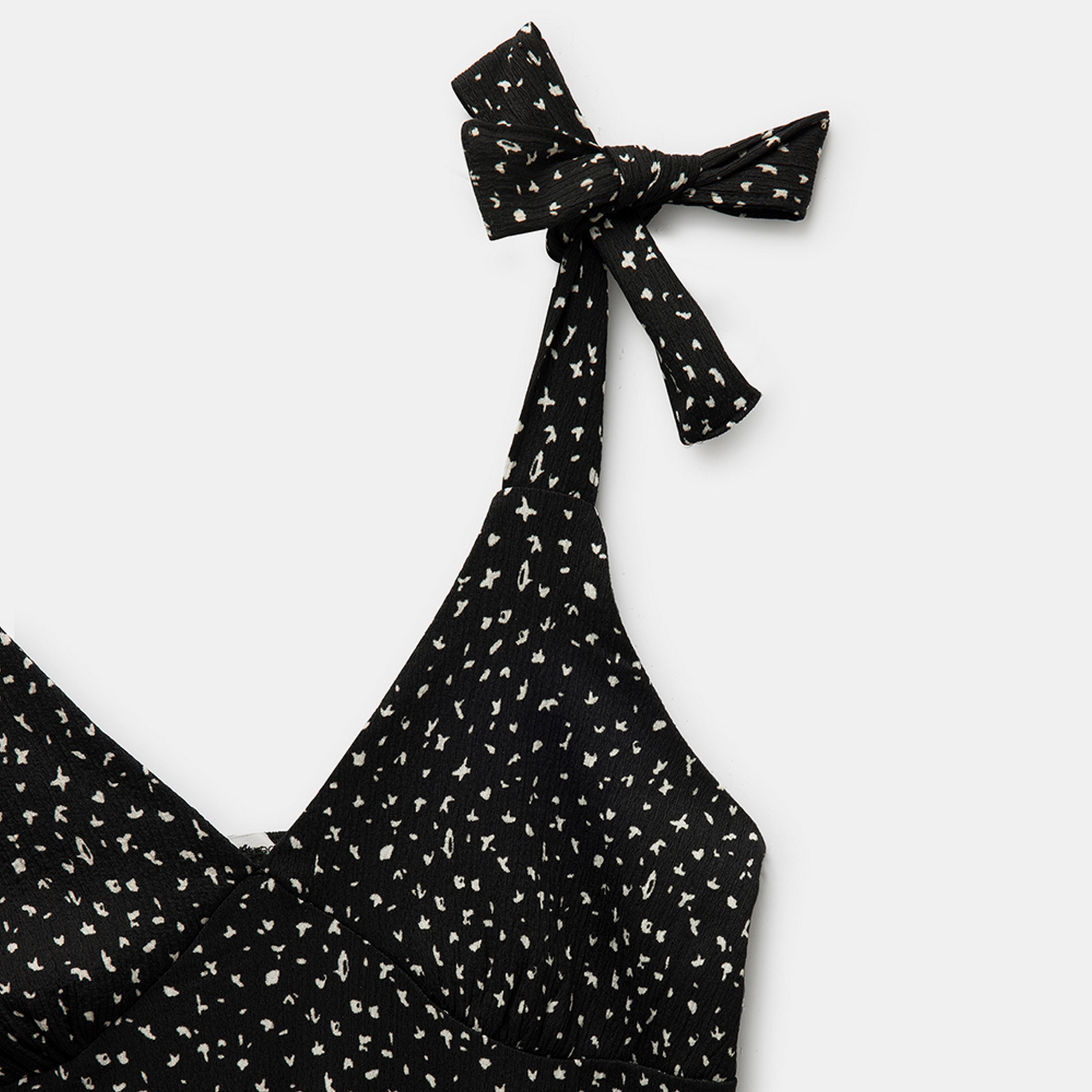 KOTON Black Abstract Print Women's Mini Dress-women-clothing-dresses-image-3