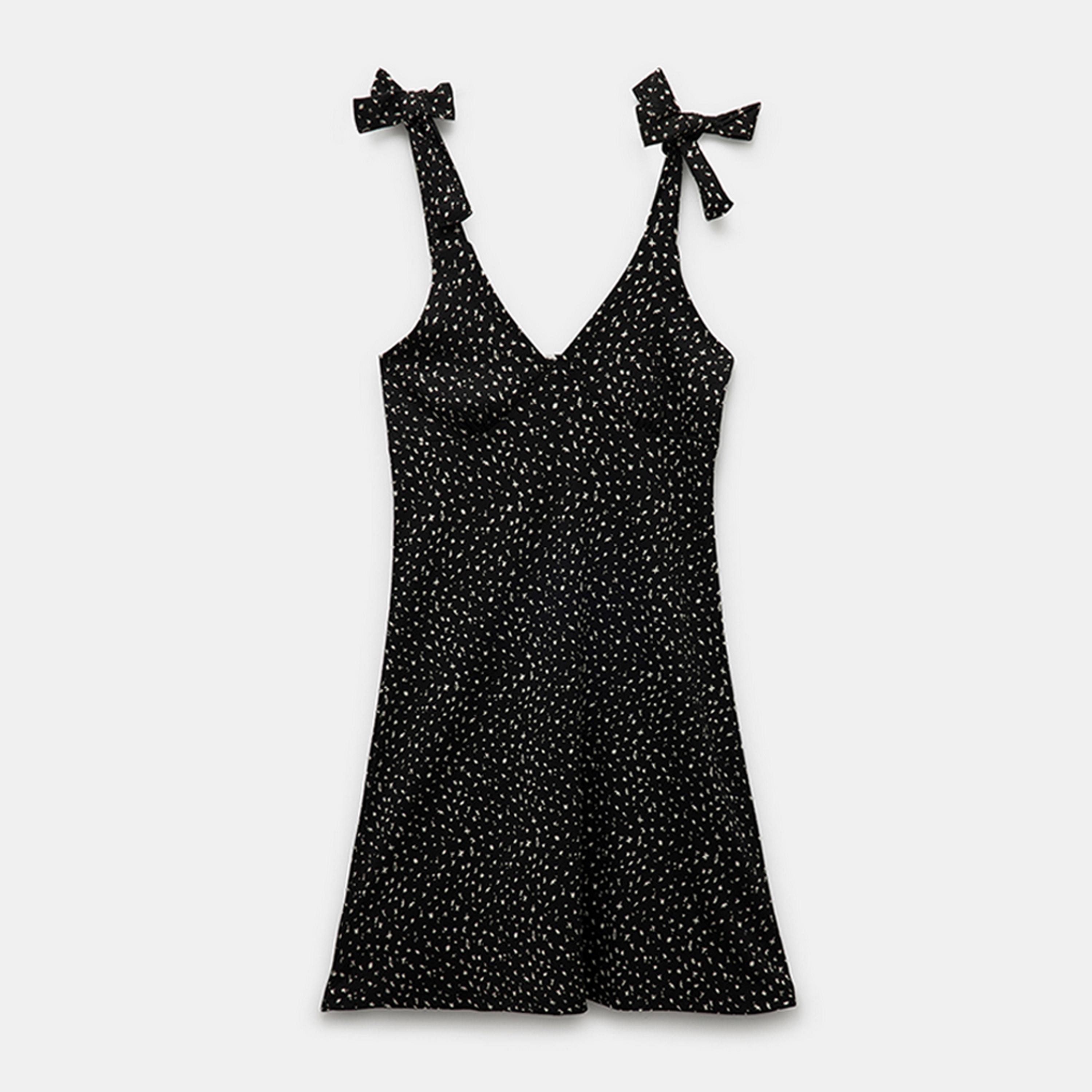 KOTON Black Abstract Print Women's Mini Dress-women-clothing-dresses-image-5